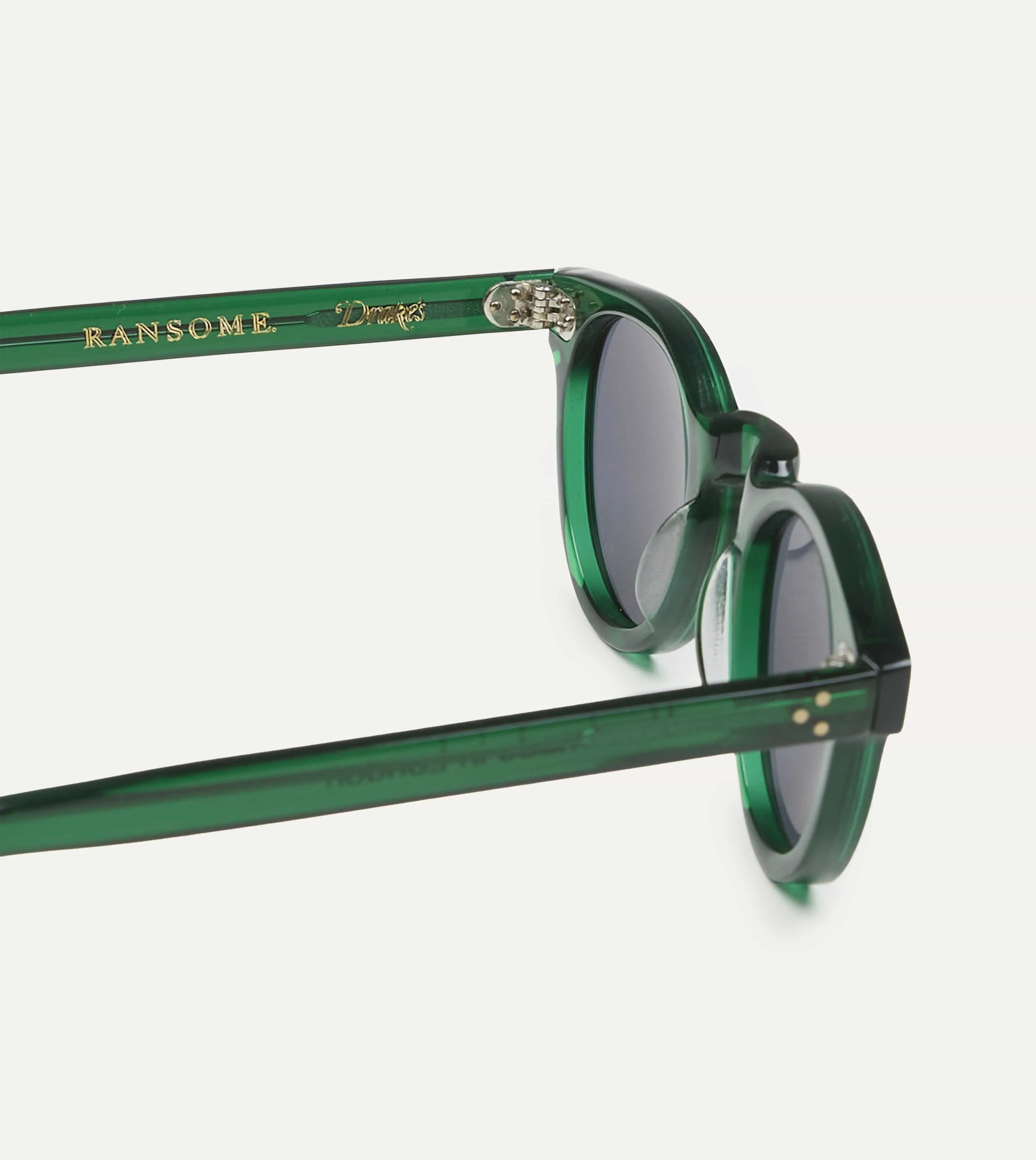 Drake's by Ransome Dark Green Panto Frame Sunglasses sold by Drake's London product image thumbnail 4