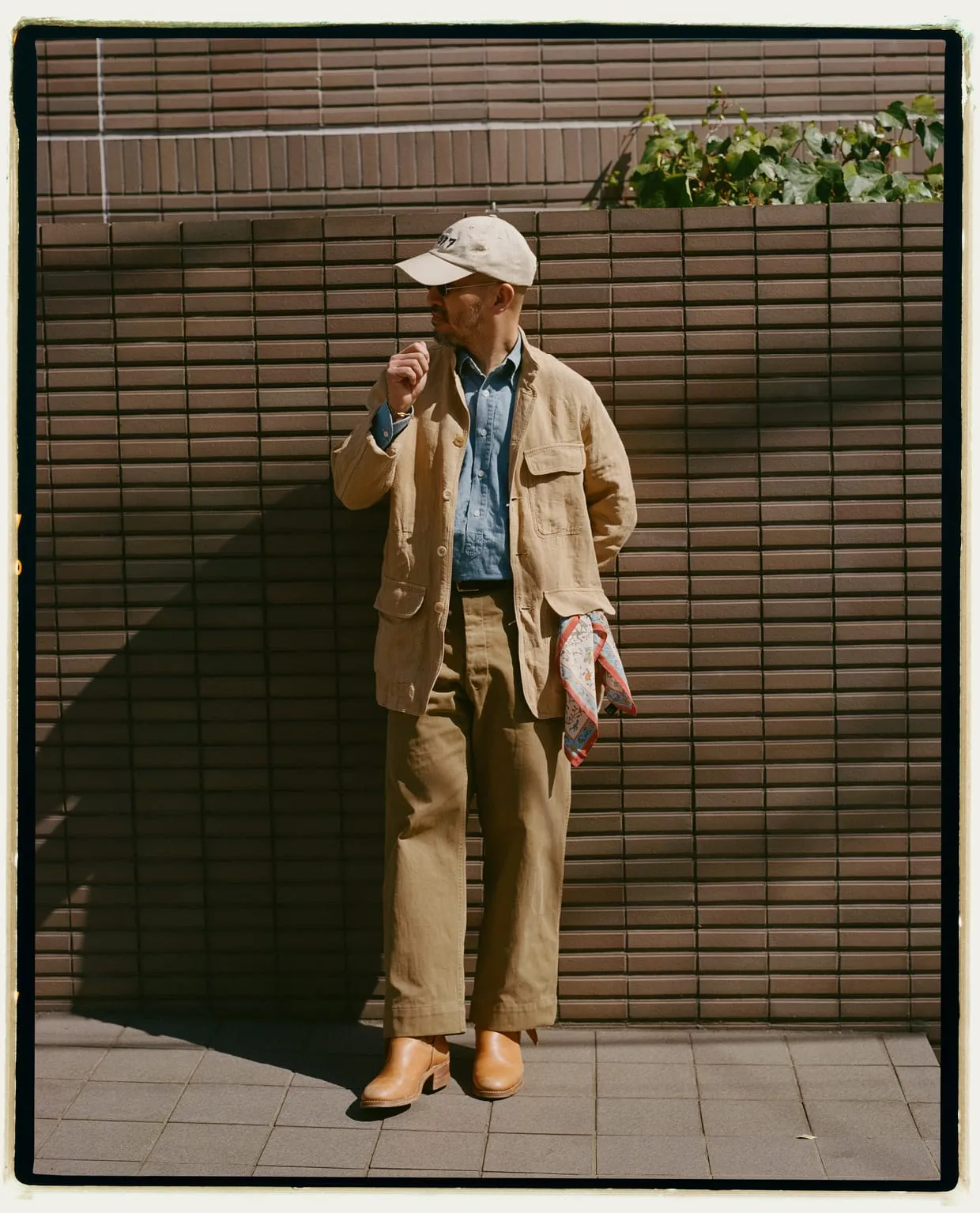 Sand Linen Forestière Jacket sold by Drake's London