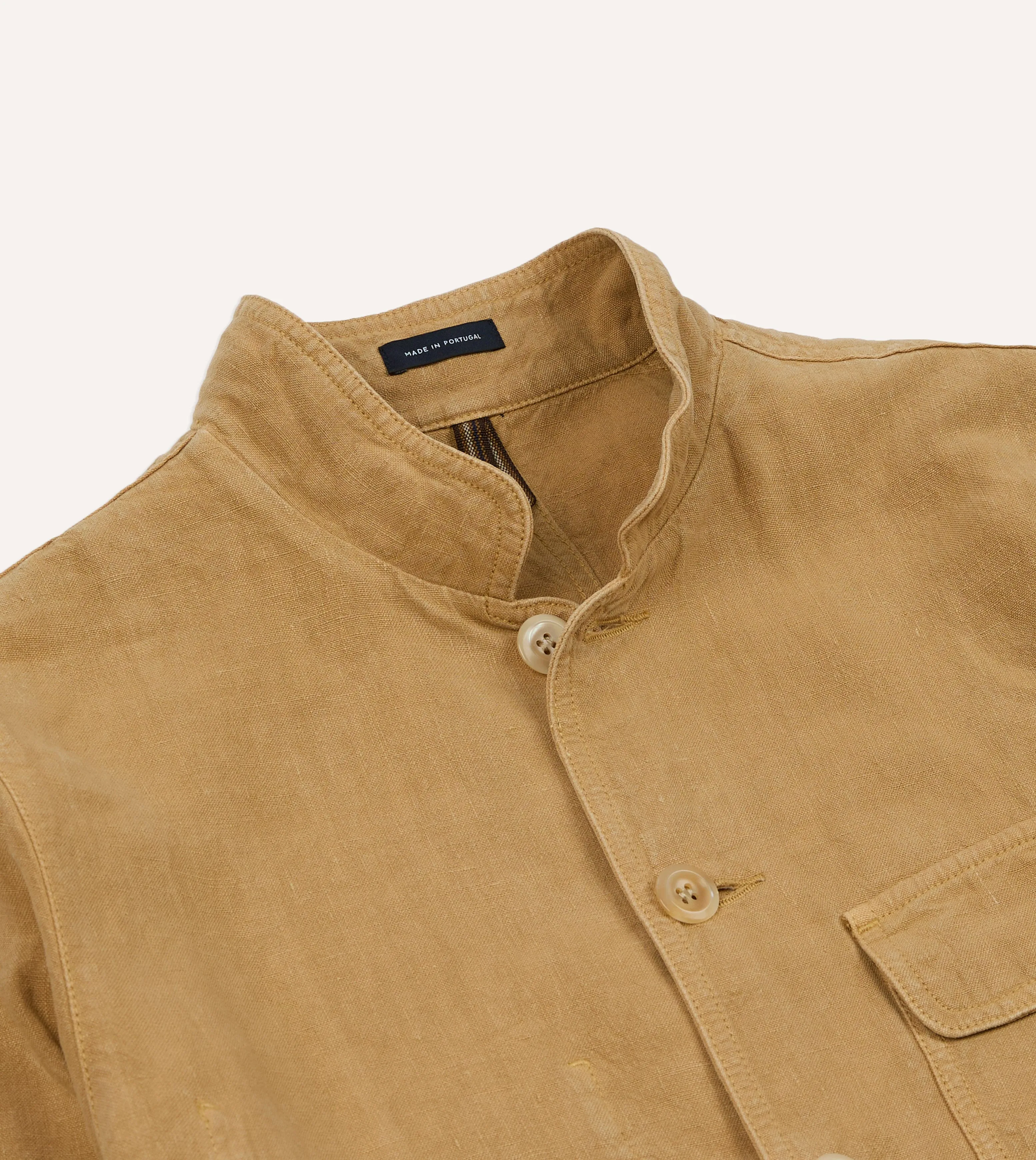Sand Linen Forestière Jacket sold by Drake's London product image thumbnail 4