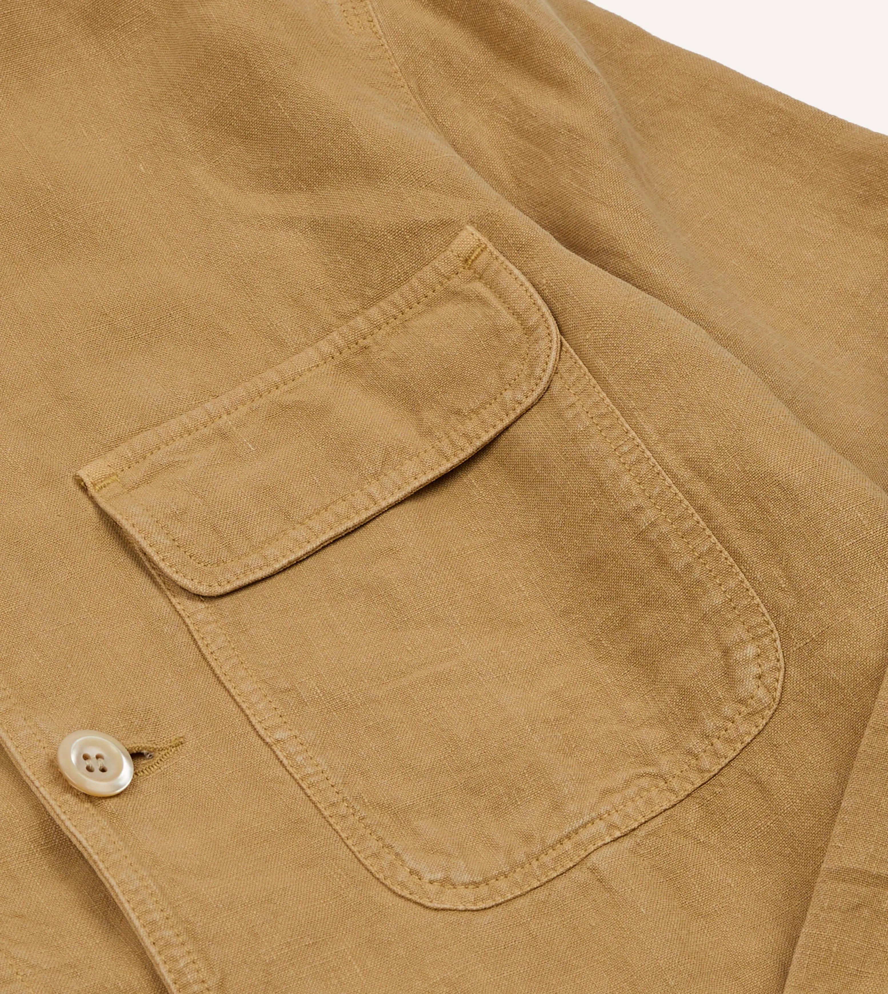 Sand Linen Forestière Jacket sold by Drake's London product image thumbnail 5