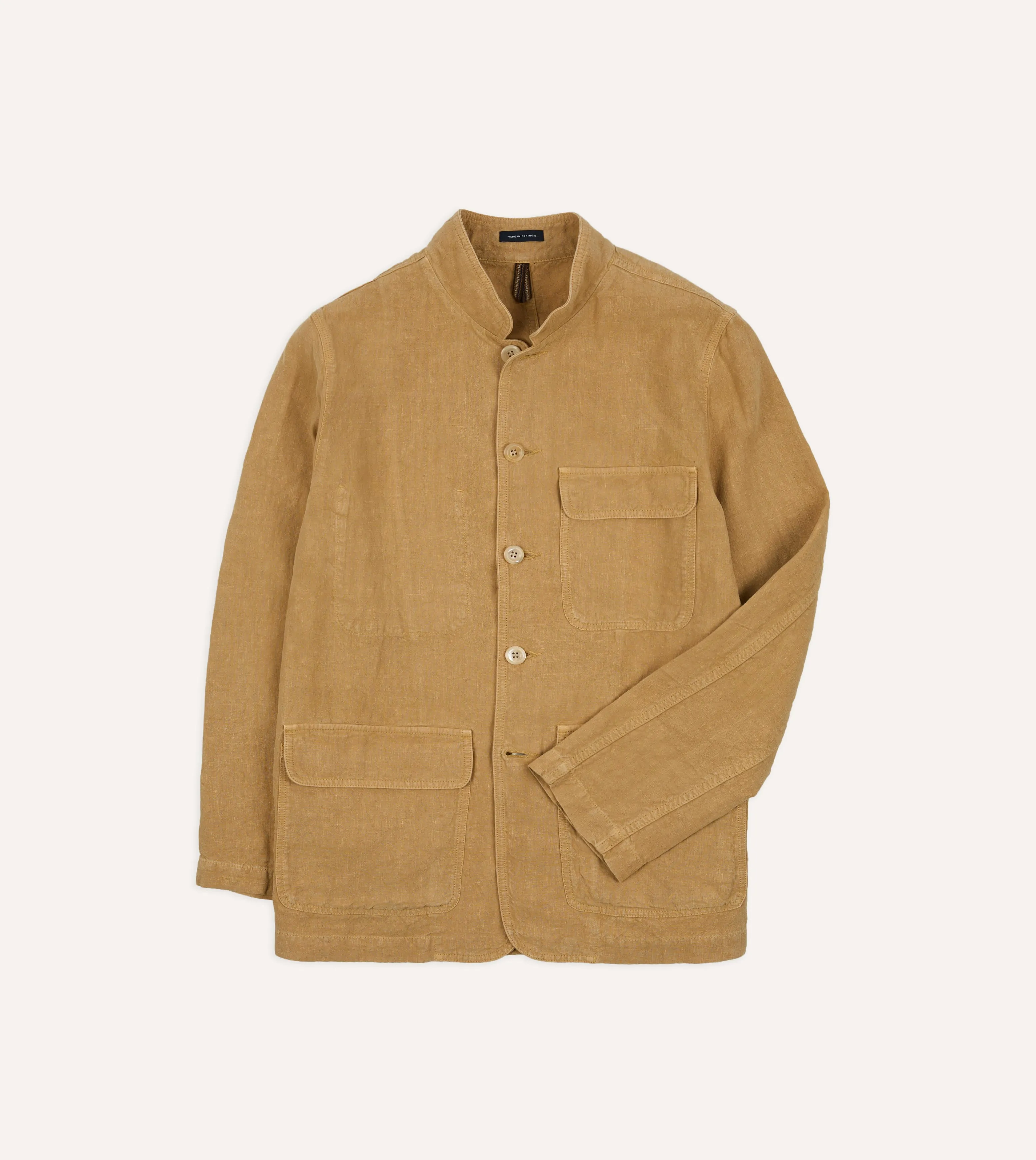 Sand Linen Forestière Jacket sold by Drake's London product image thumbnail 2