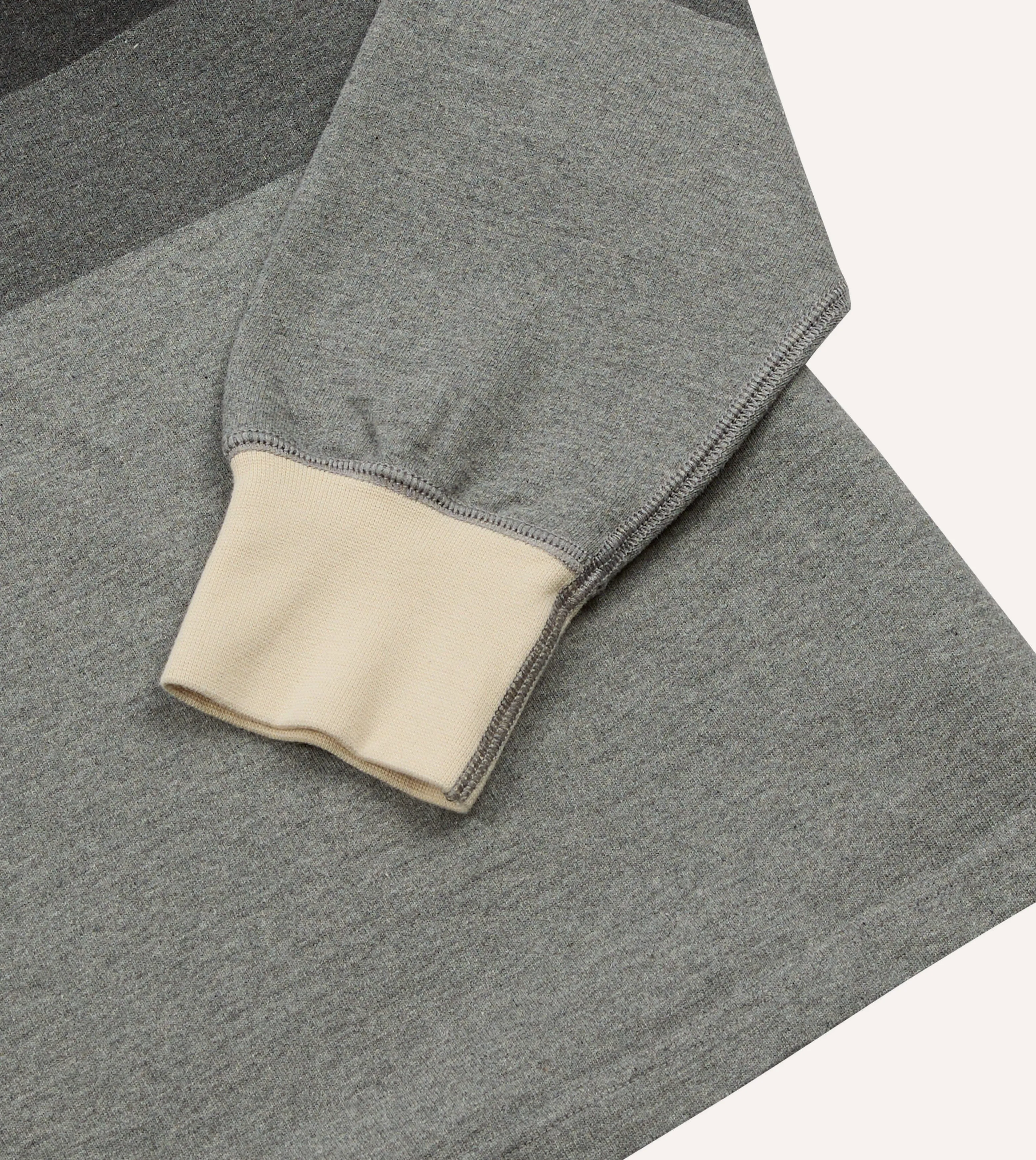 Grey Melange Centre Stripe Cotton Rugby Shirt sold by Drake's London product image thumbnail 5