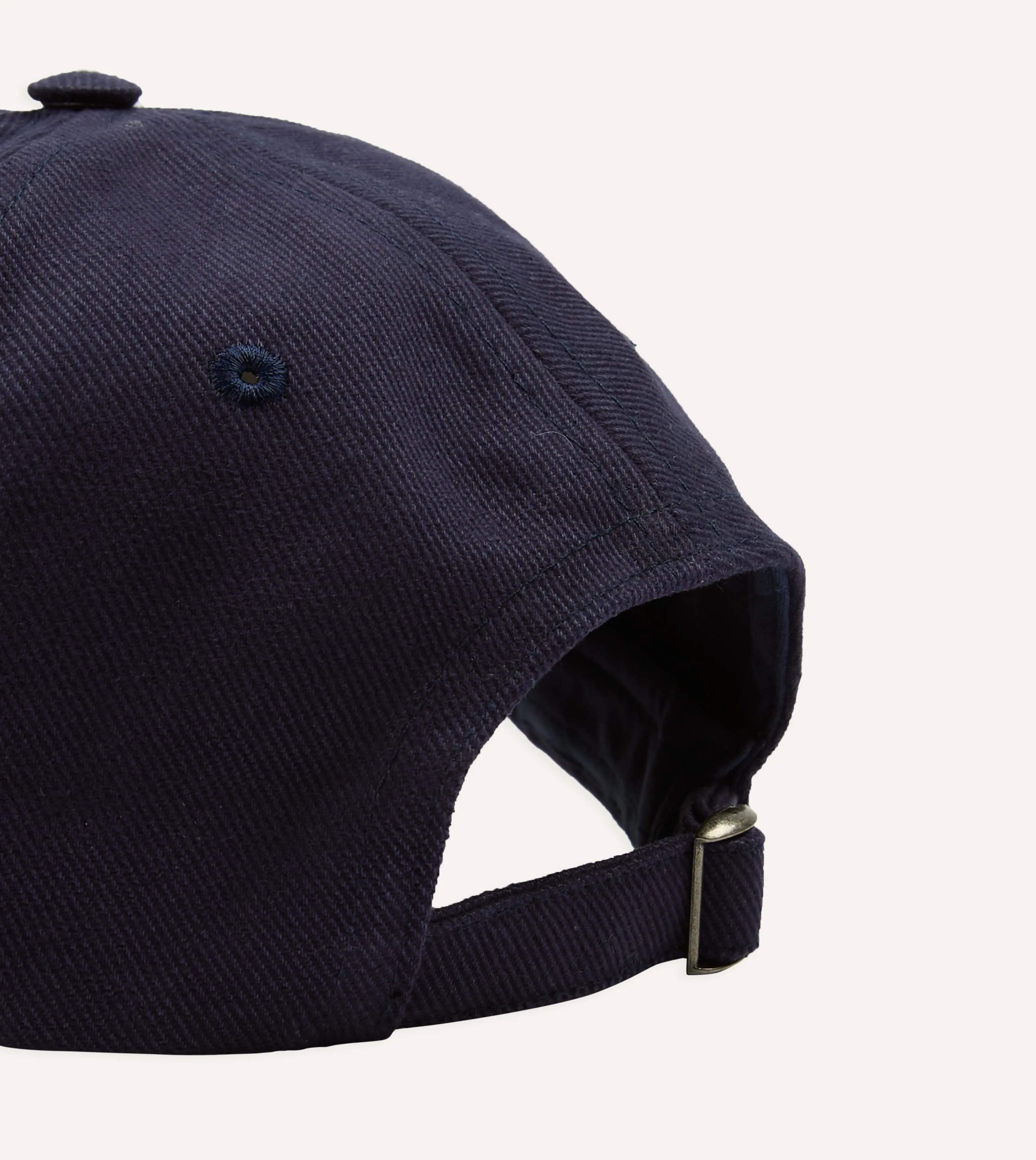 Navy 'D Duck' Cotton Twill Baseball Cap sold by Drake's London product image thumbnail 3