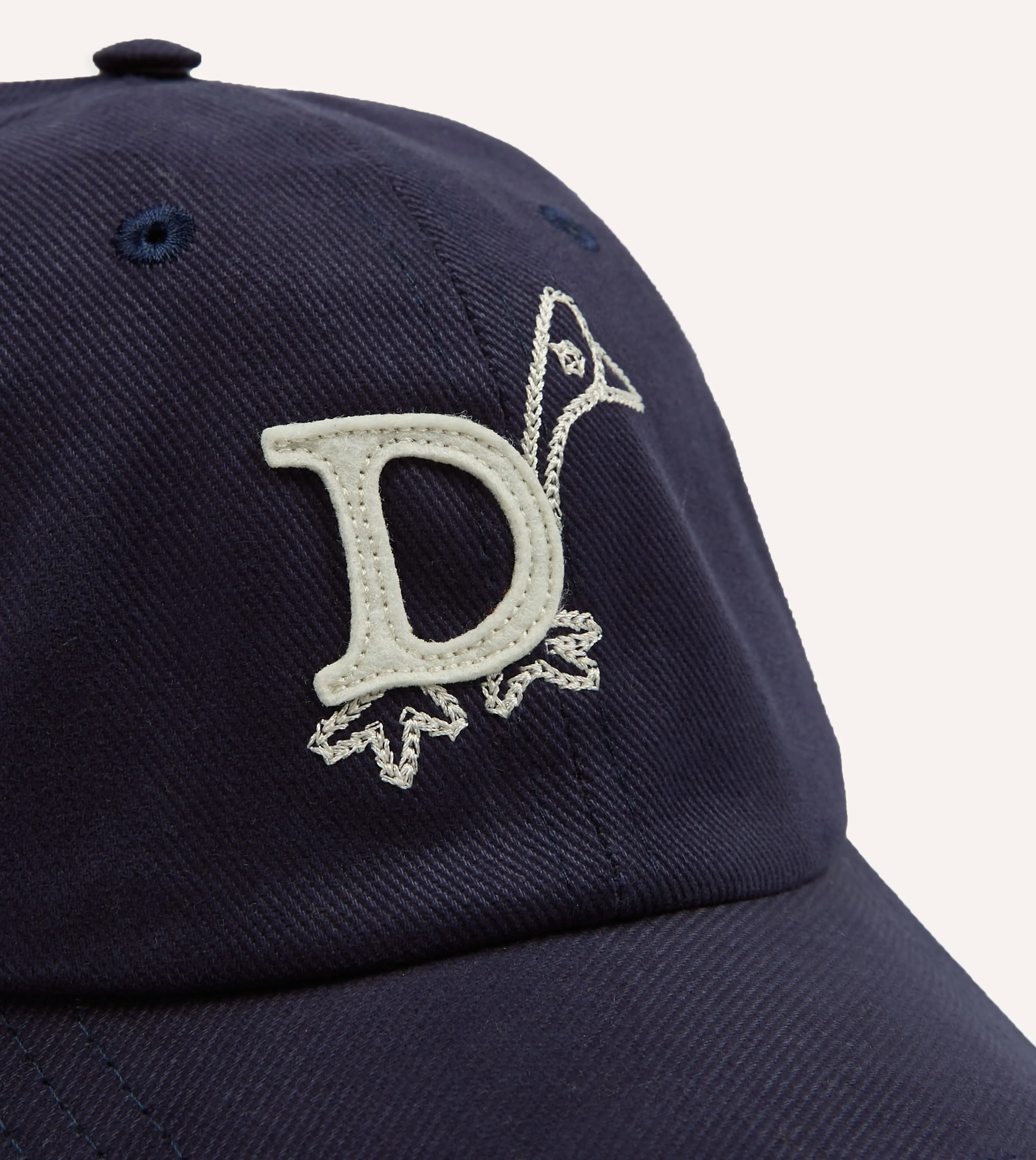 Navy 'D Duck' Cotton Twill Baseball Cap sold by Drake's London product image thumbnail 2