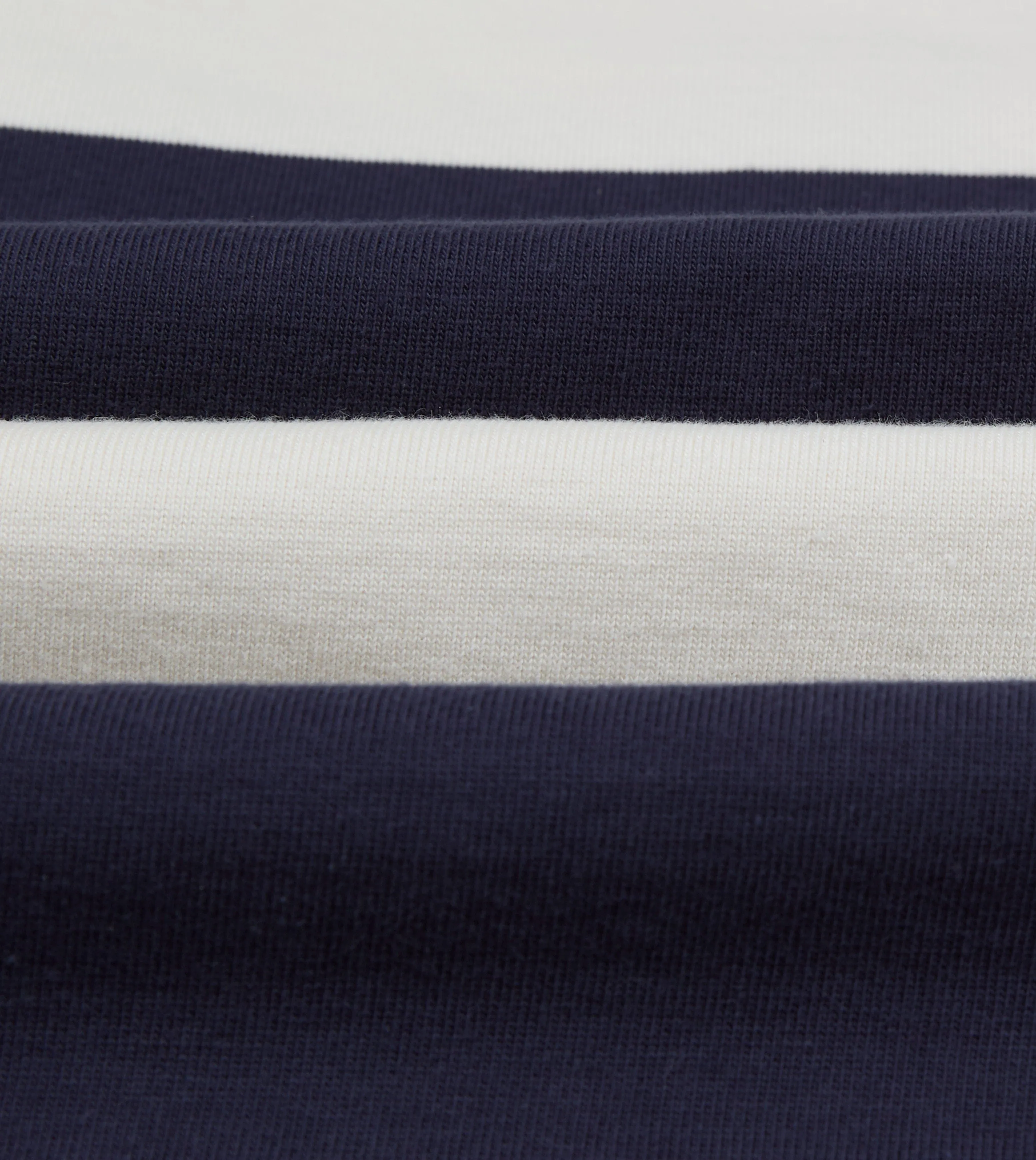 White and Navy Block Stripe Cotton Rugby Shirt sold by Drake's London product image thumbnail 3