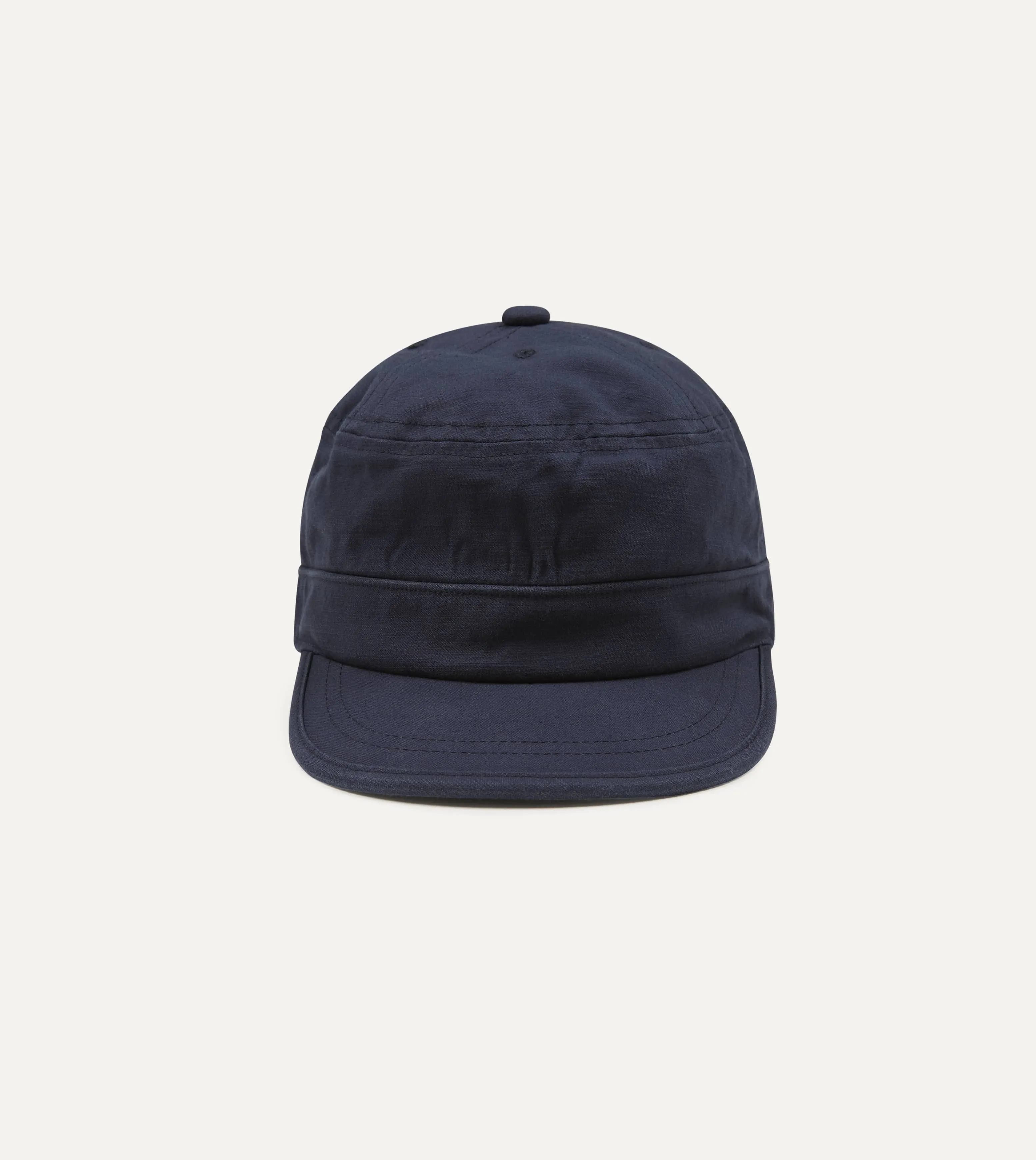 Câbleami Navy Light Back Satin Cotton Metro Hat sold by Drake's London