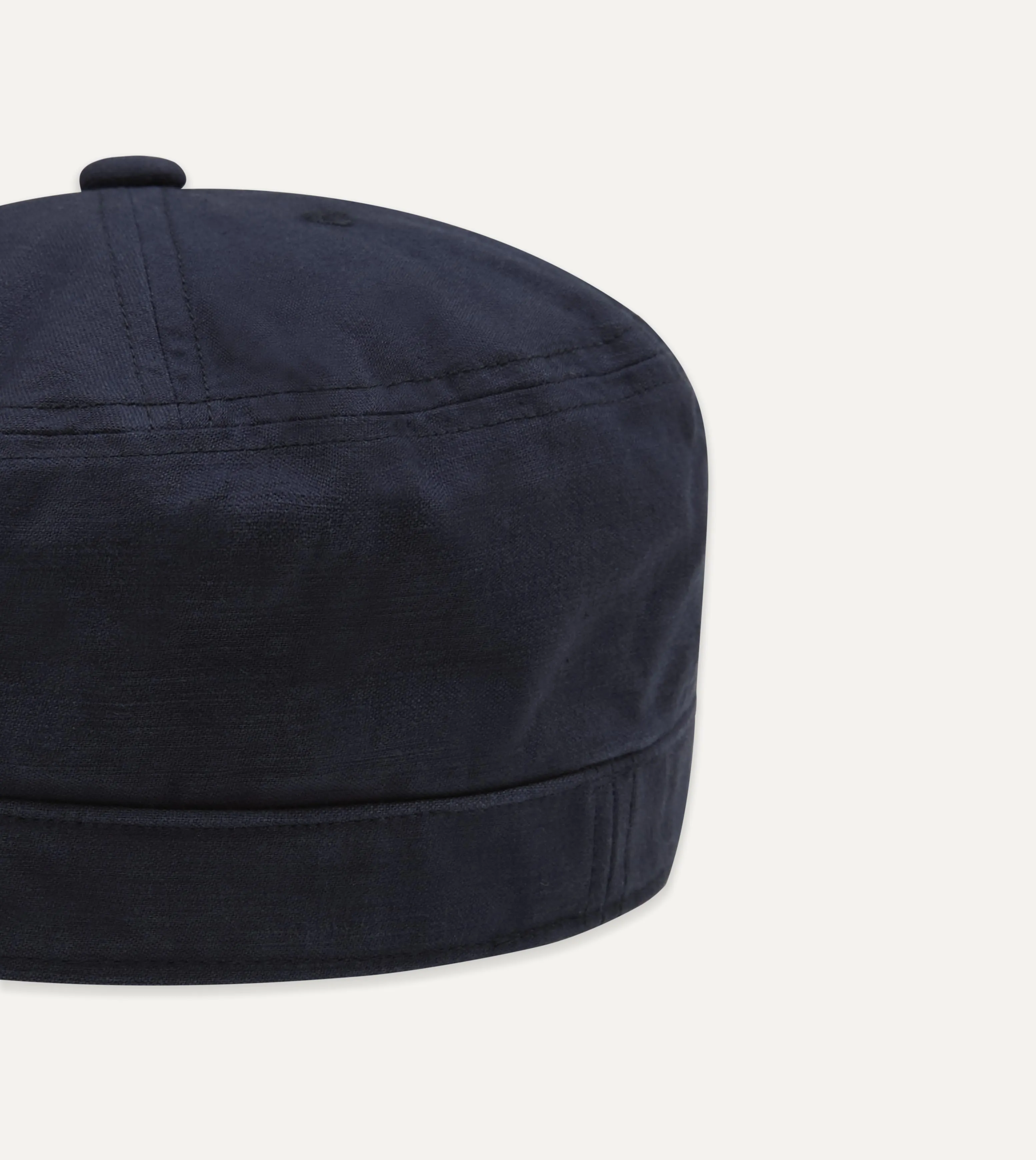 Câbleami Navy Light Back Satin Cotton Metro Hat sold by Drake's London product image thumbnail 3