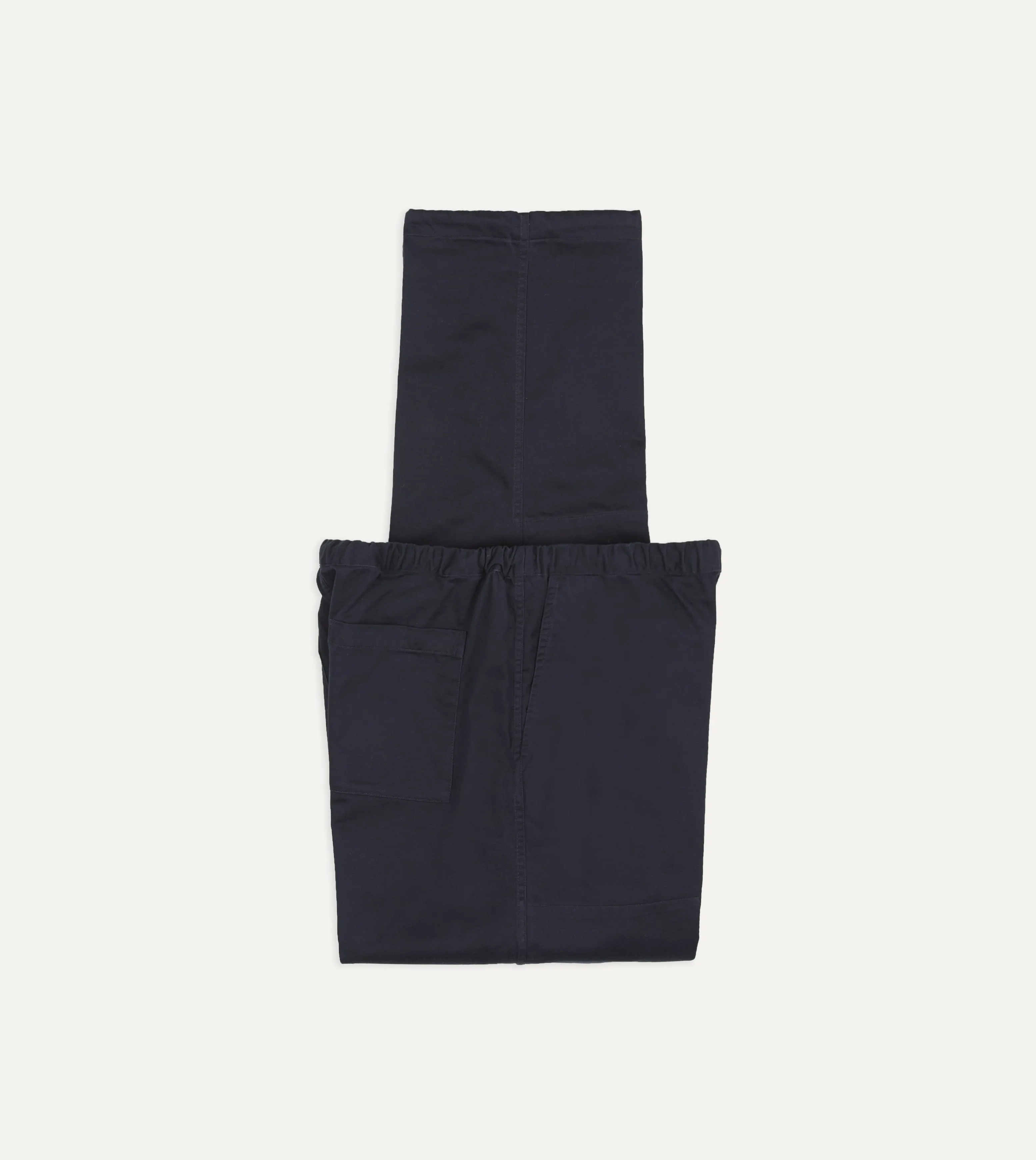 Navy Cotton Drawstring Trousers sold by Drake's London