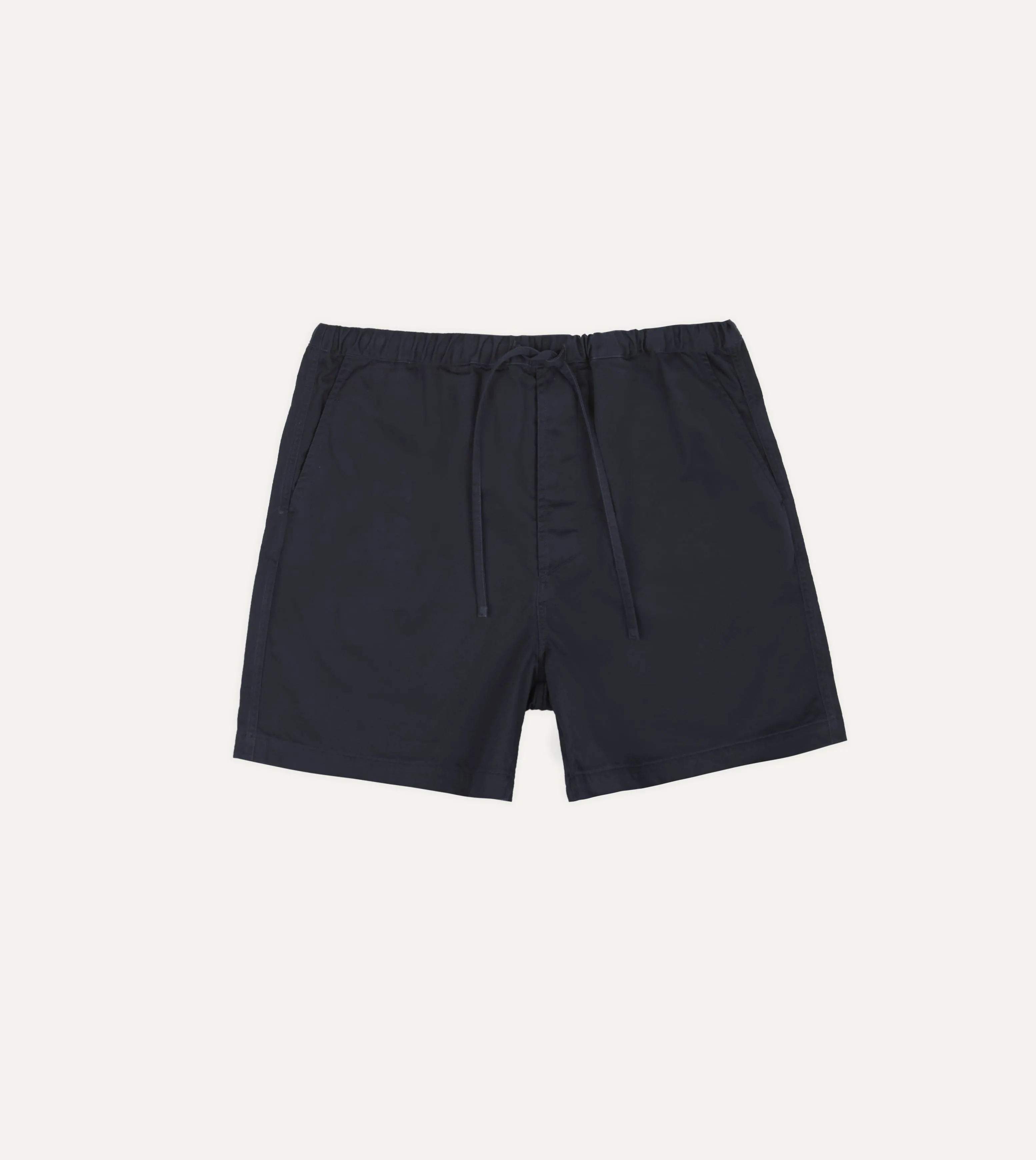 Navy Cotton Drawstring Shorts sold by Drake's London