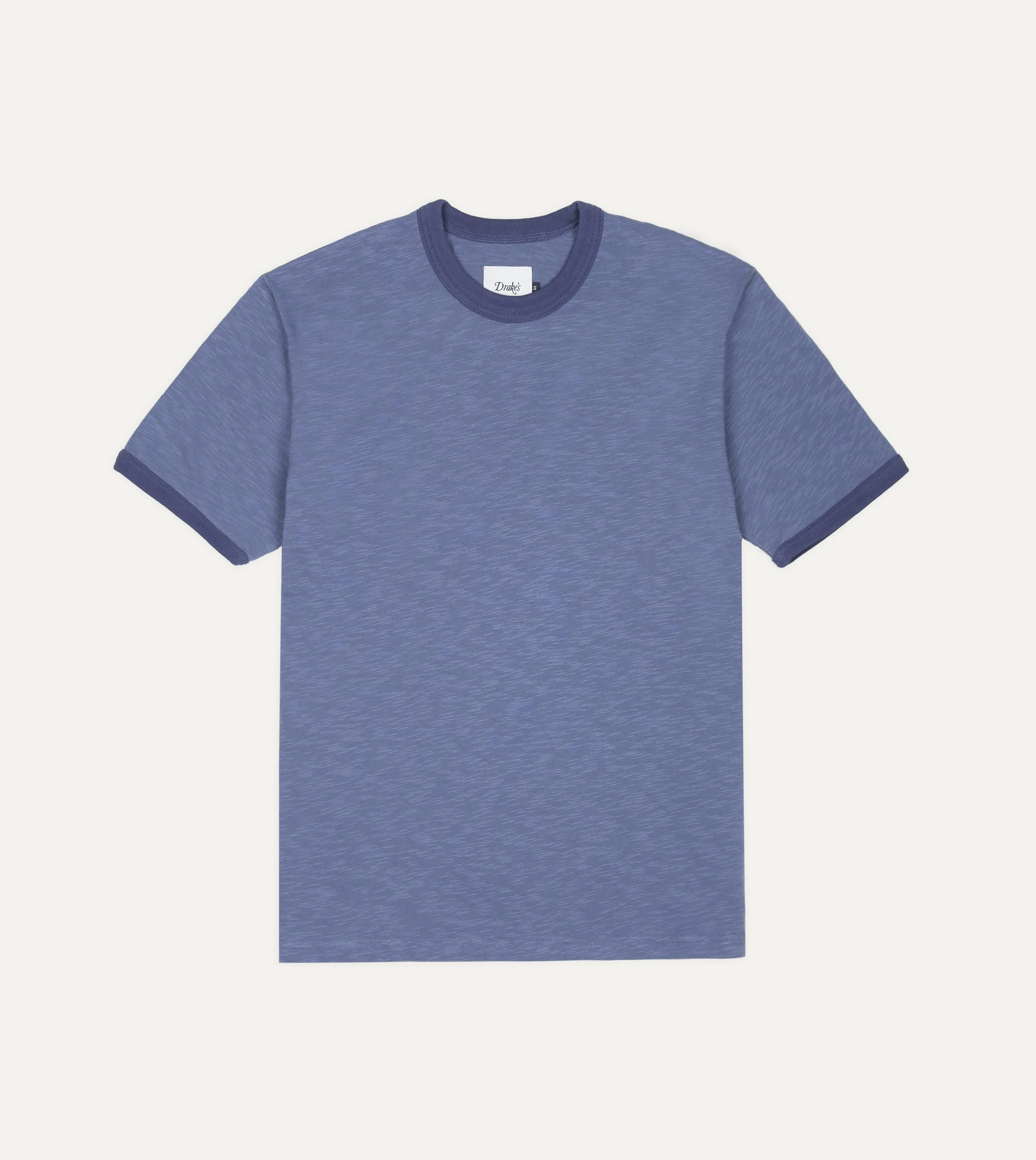 Indigo Tonal Ringer T-Shirt sold by Drake's London