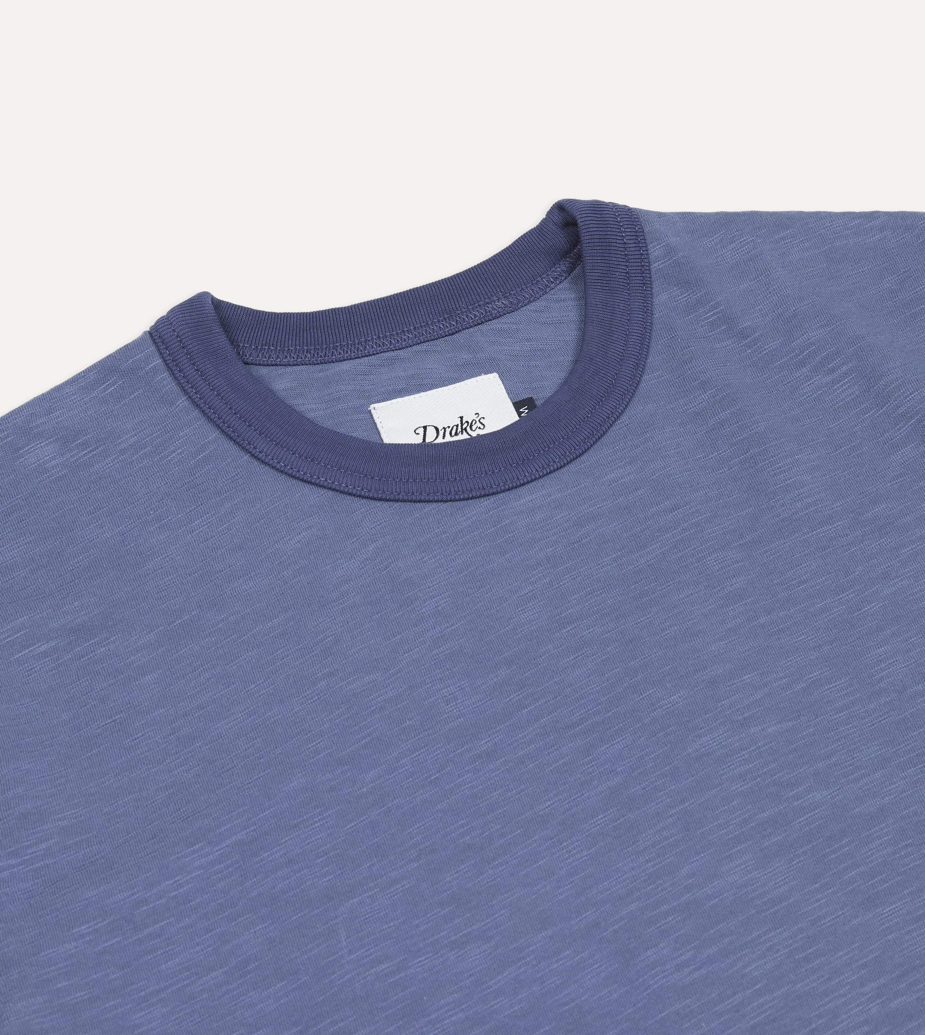 Indigo Tonal Ringer T-Shirt sold by Drake's London product image thumbnail 3
