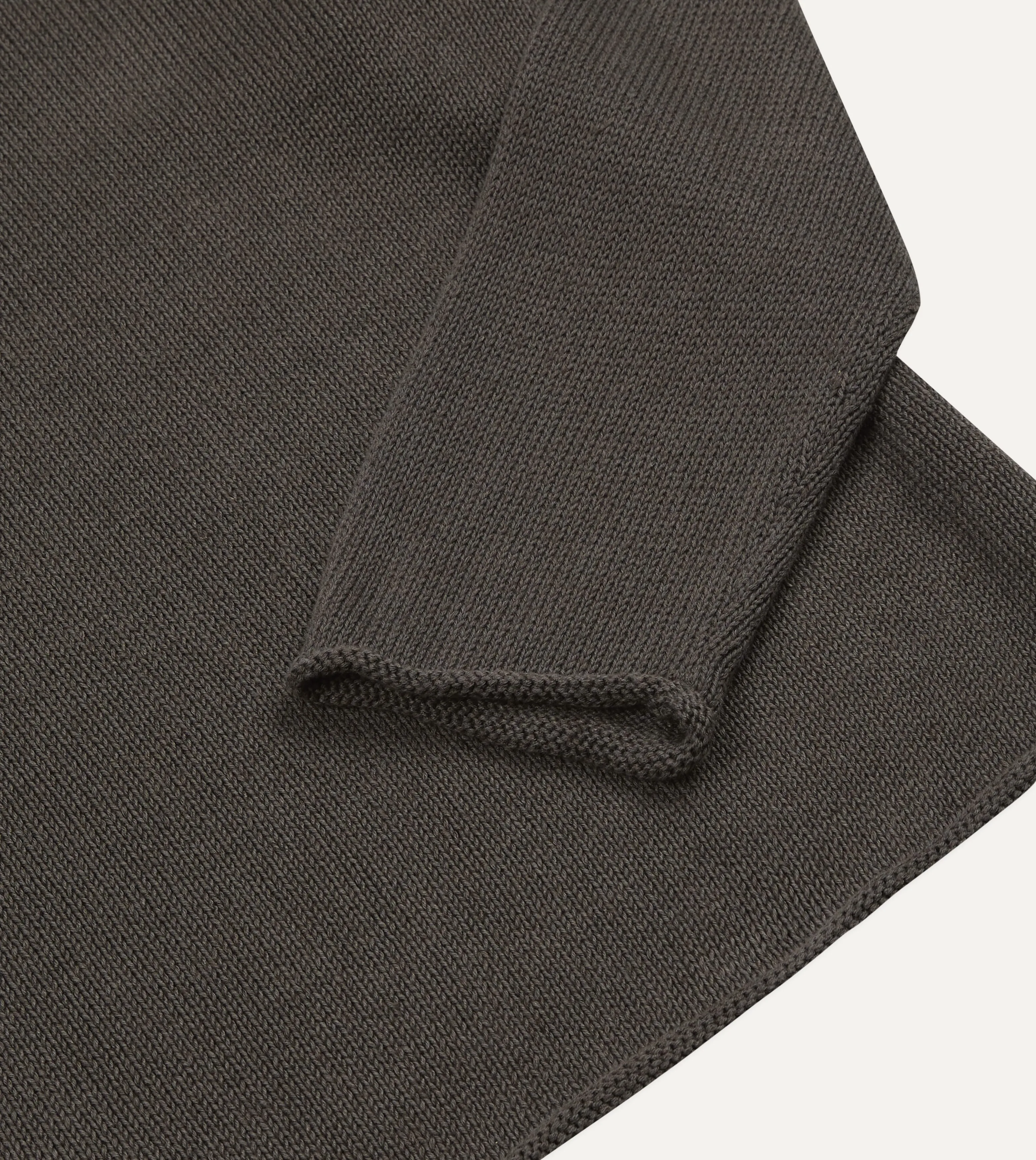 Brown Linen-Cotton Mock Neck Jumper sold by Drake's London product image thumbnail 4
