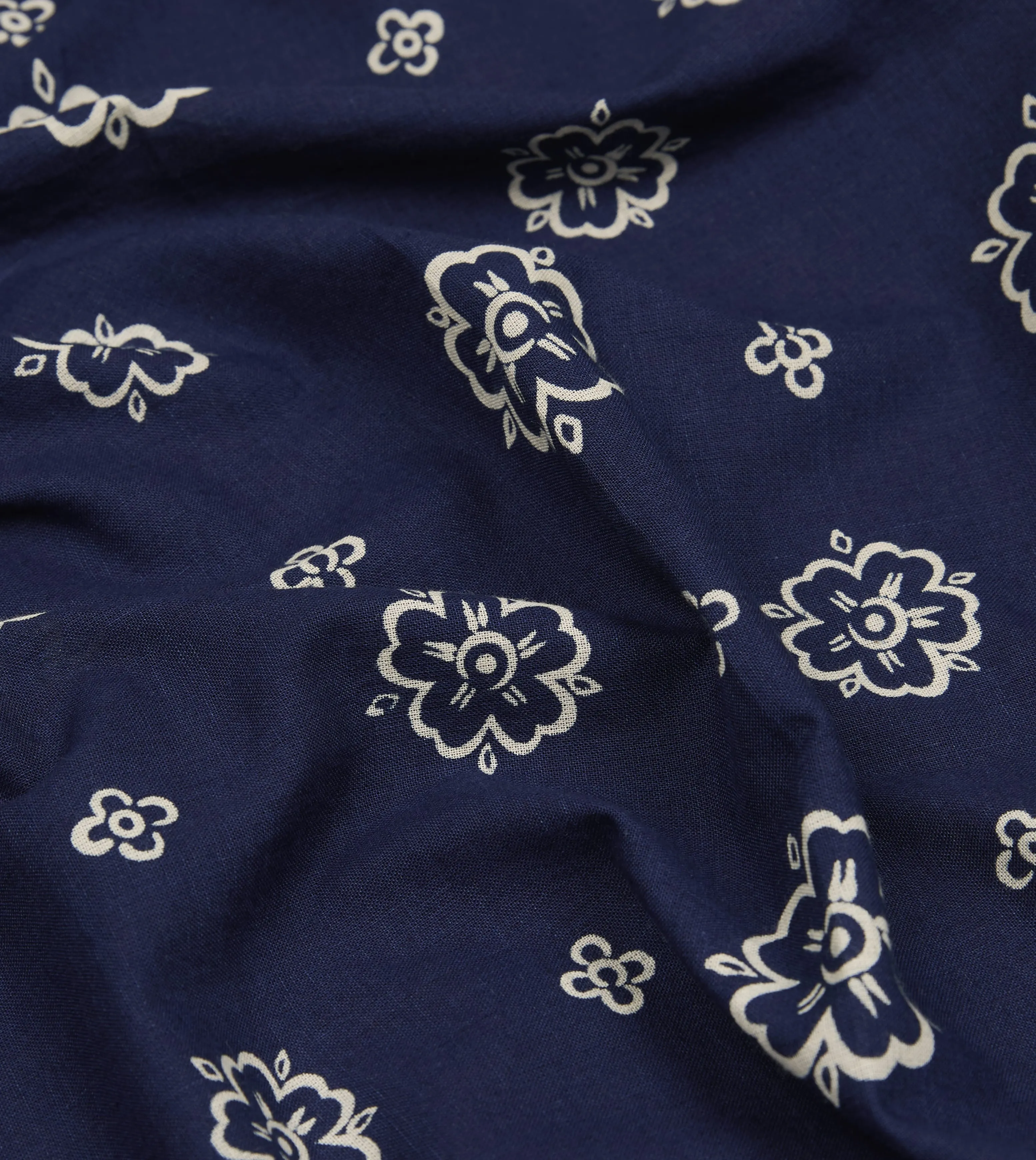 Indigo Flower Print Cotton Bandana sold by Drake's London product image thumbnail 2