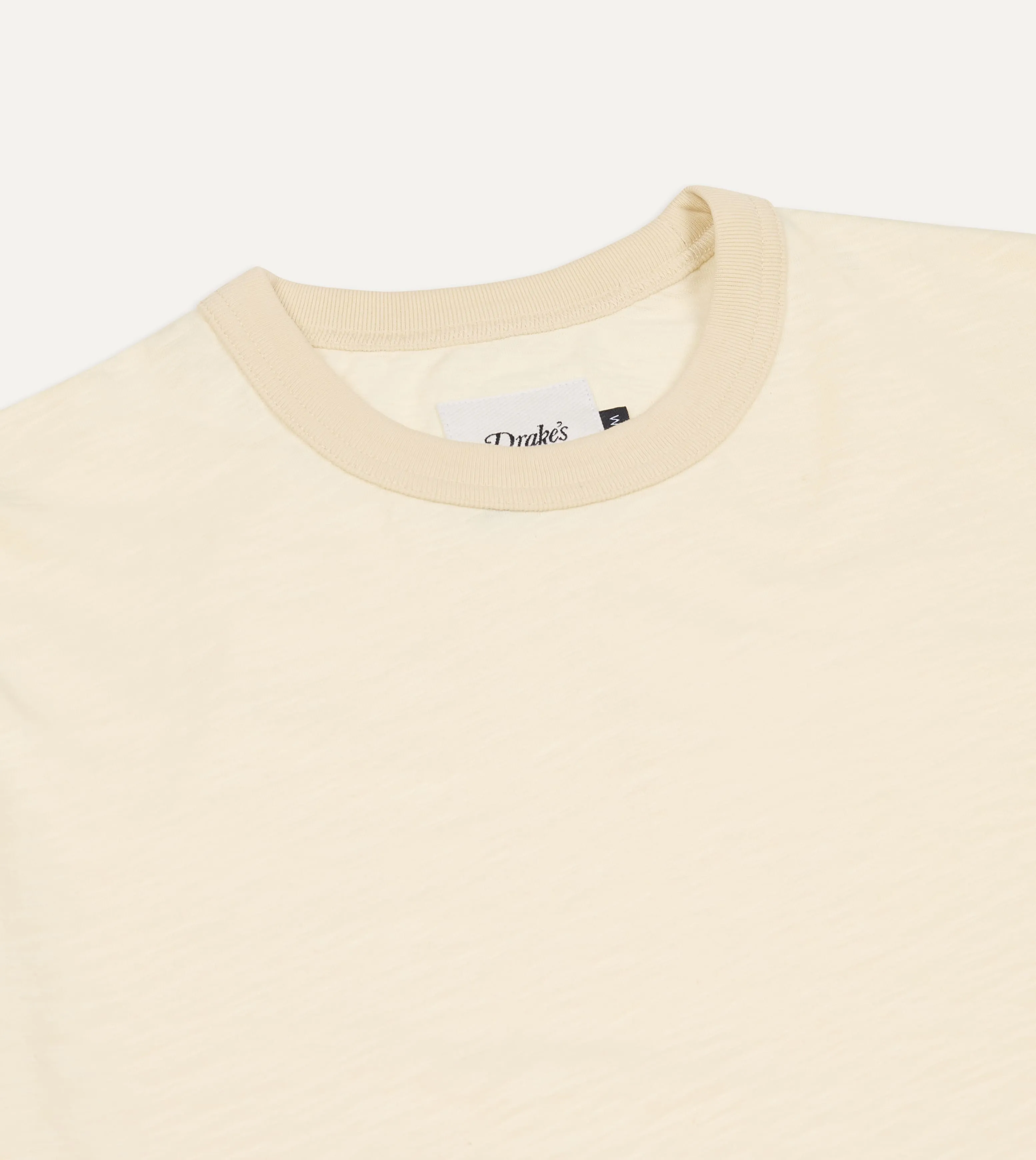 Ecru Tonal Ringer T-Shirt sold by Drake's London product image thumbnail 3
