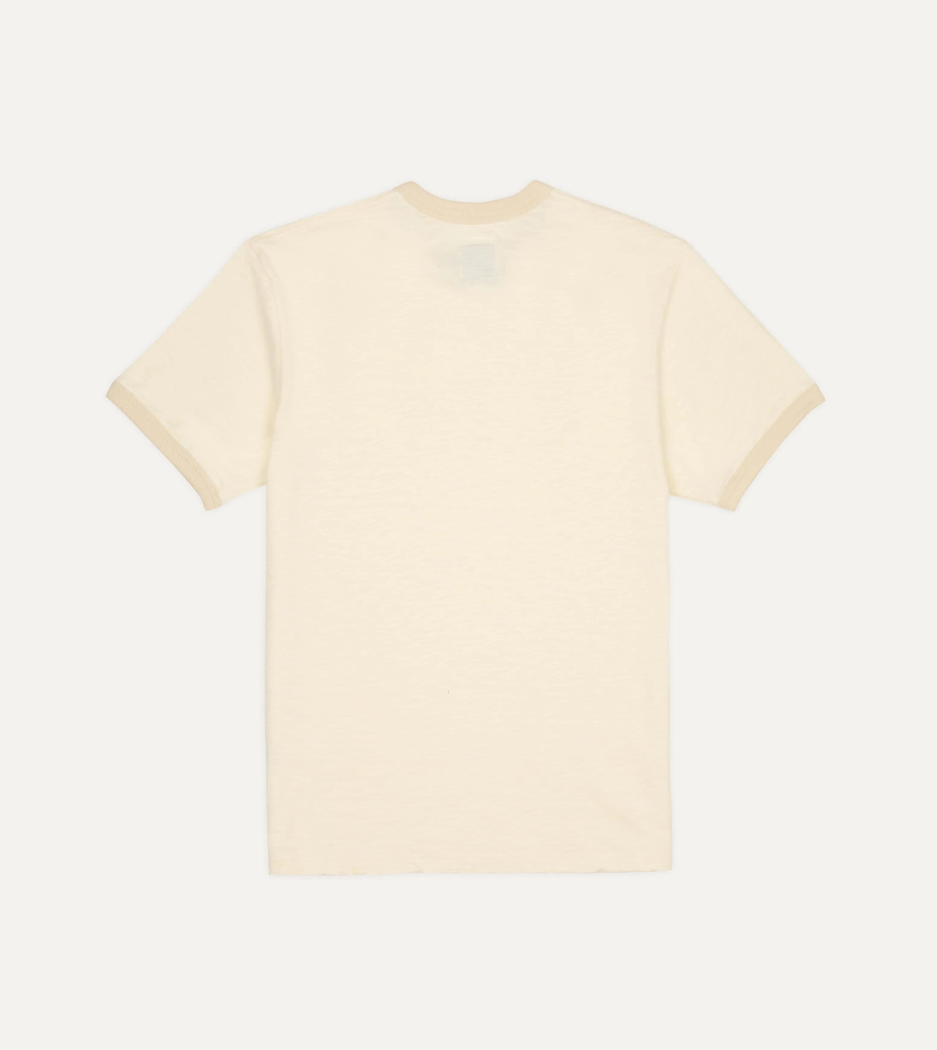 Ecru Tonal Ringer T-Shirt sold by Drake's London product image thumbnail 4