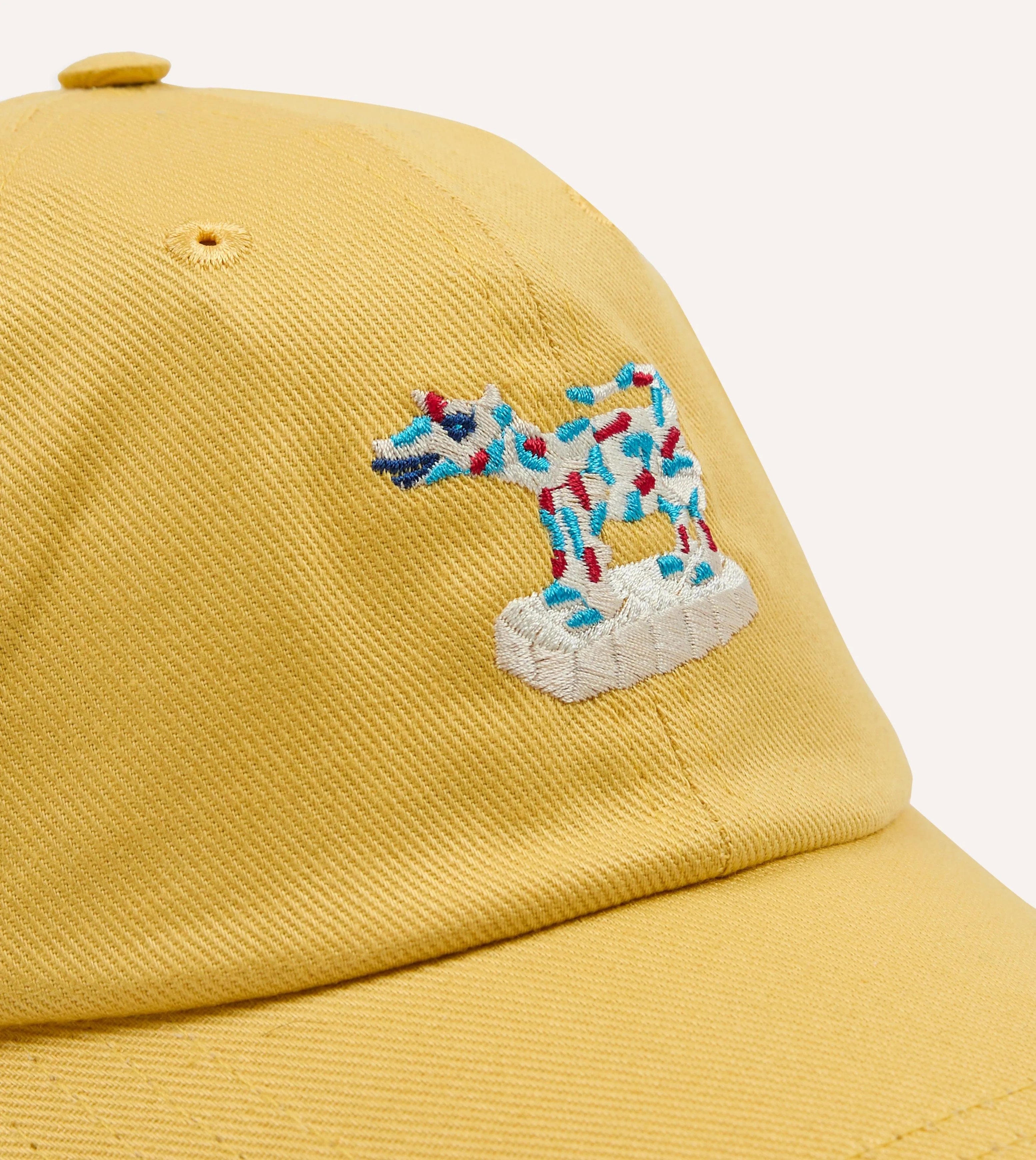 Yellow 'Cow Figurine' Cotton Twill Baseball Cap sold by Drake's London product image thumbnail 3