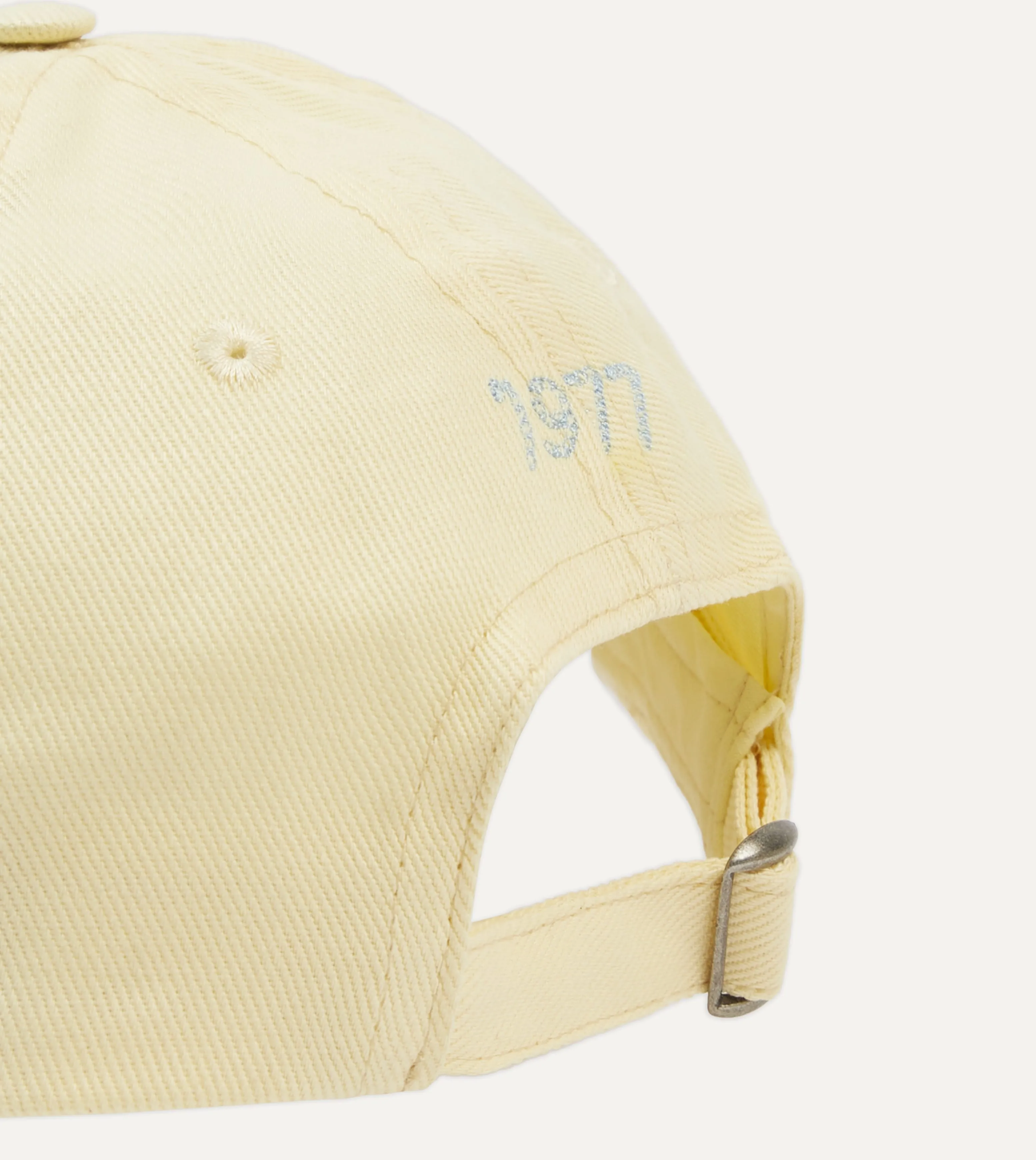 Yellow Chainstitch 'D' Cotton Twill Baseball Cap sold by Drake's London product image thumbnail 3