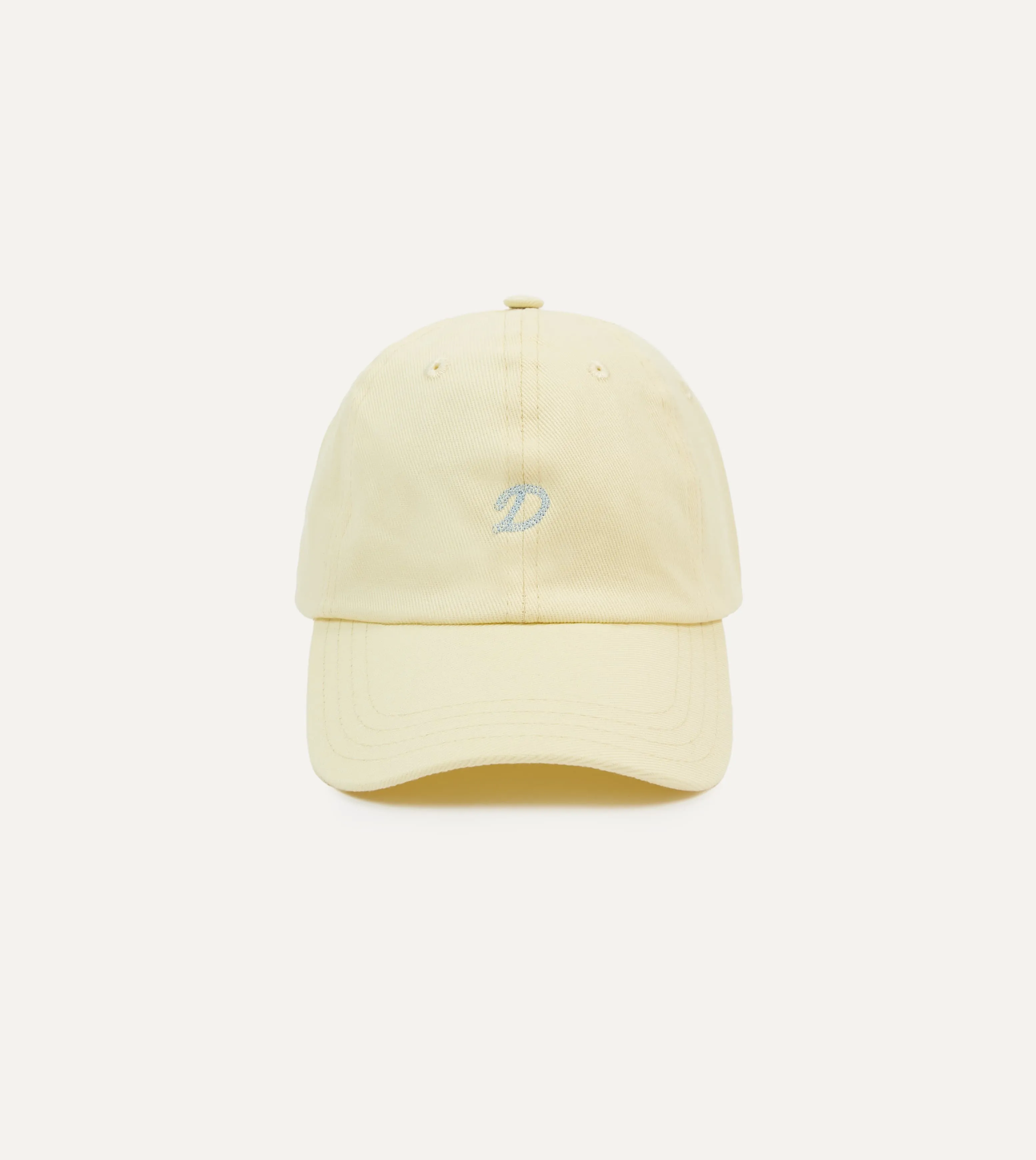 Yellow Chainstitch 'D' Cotton Twill Baseball Cap sold by Drake's London