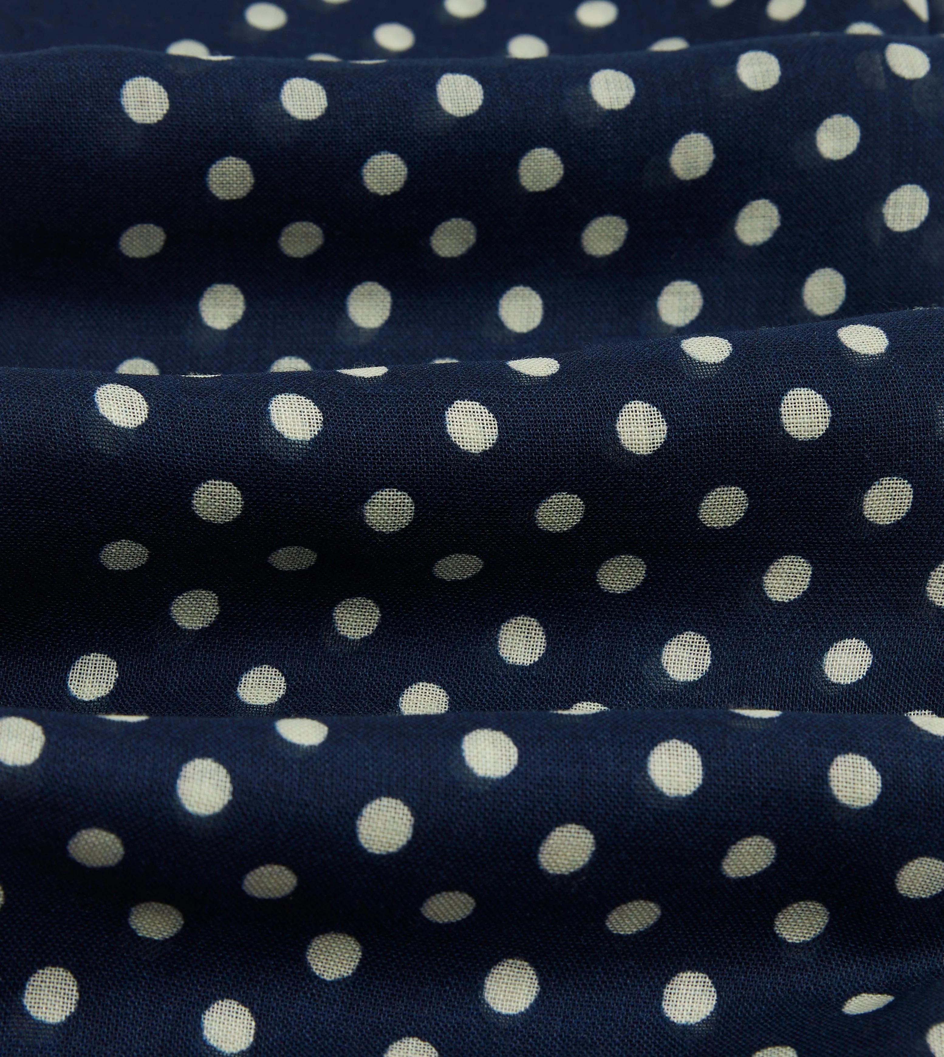 Navy Hand-Drawn Polka Dot Wool-Silk Scarf sold by Drake's London product image thumbnail 2