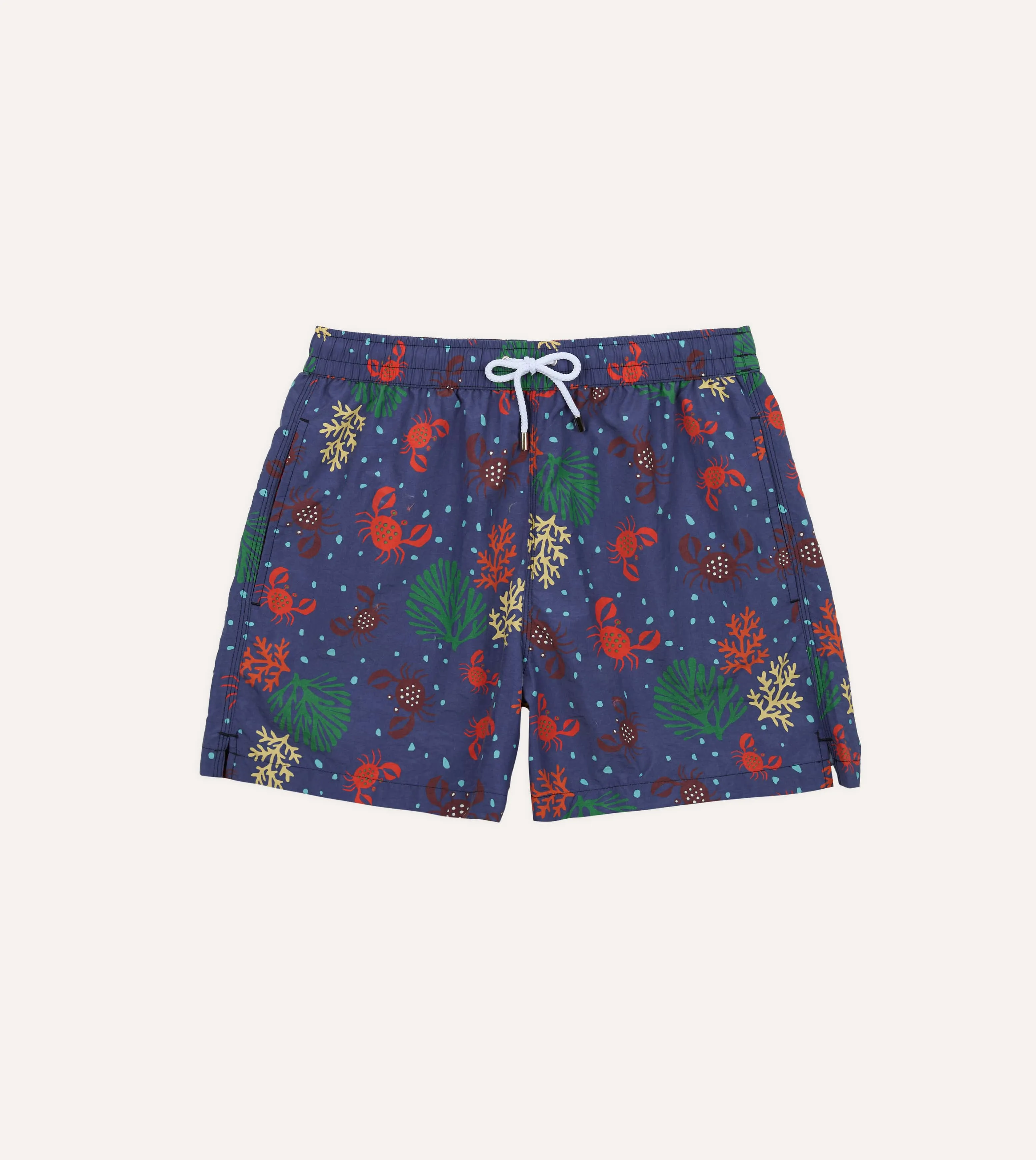 Crab Print Nylon Drawstring Swim Shorts sold by Drake's London
