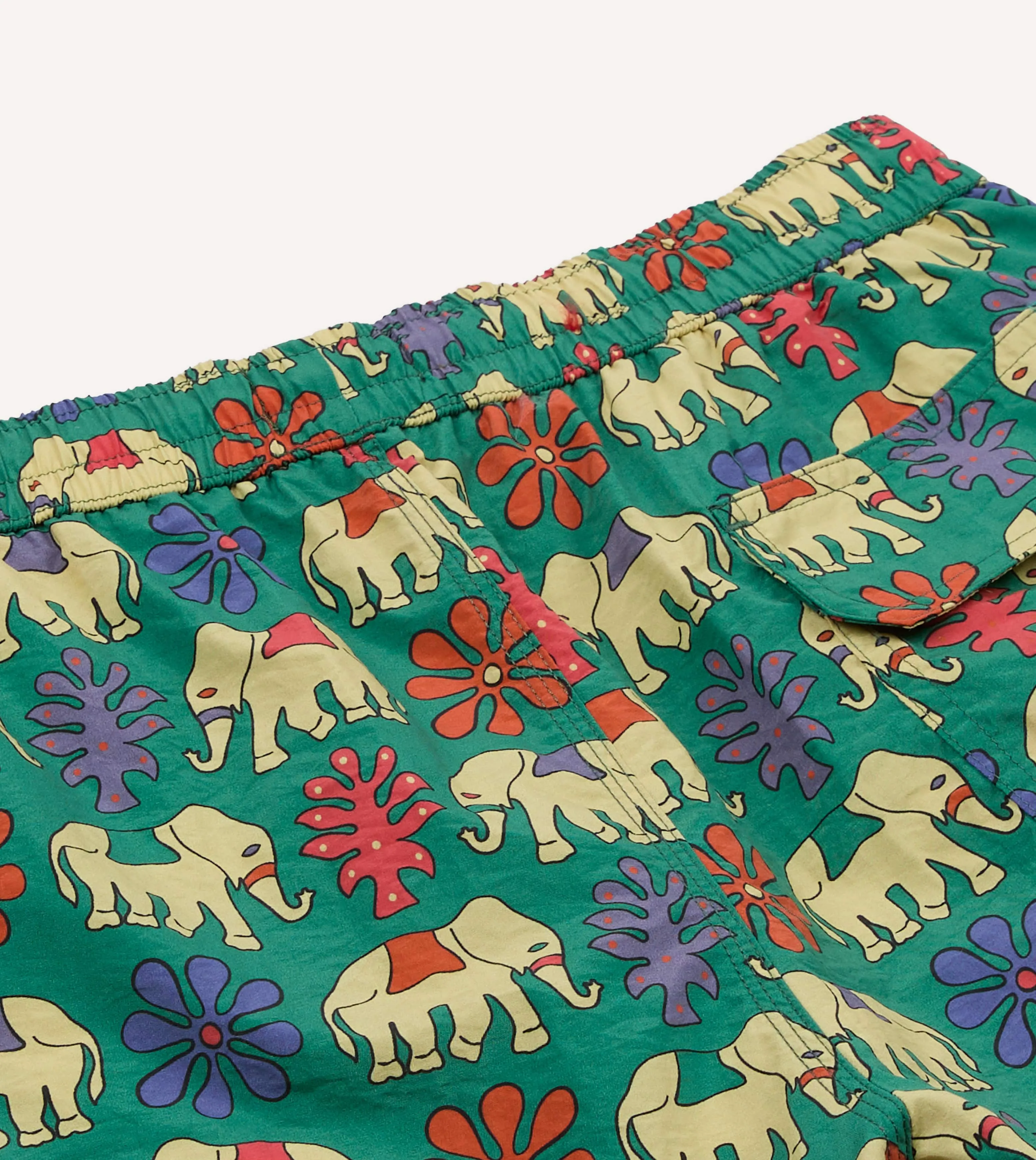 Elephant Print Nylon Drawstring Swim Shorts sold by Drake's London product image thumbnail 5