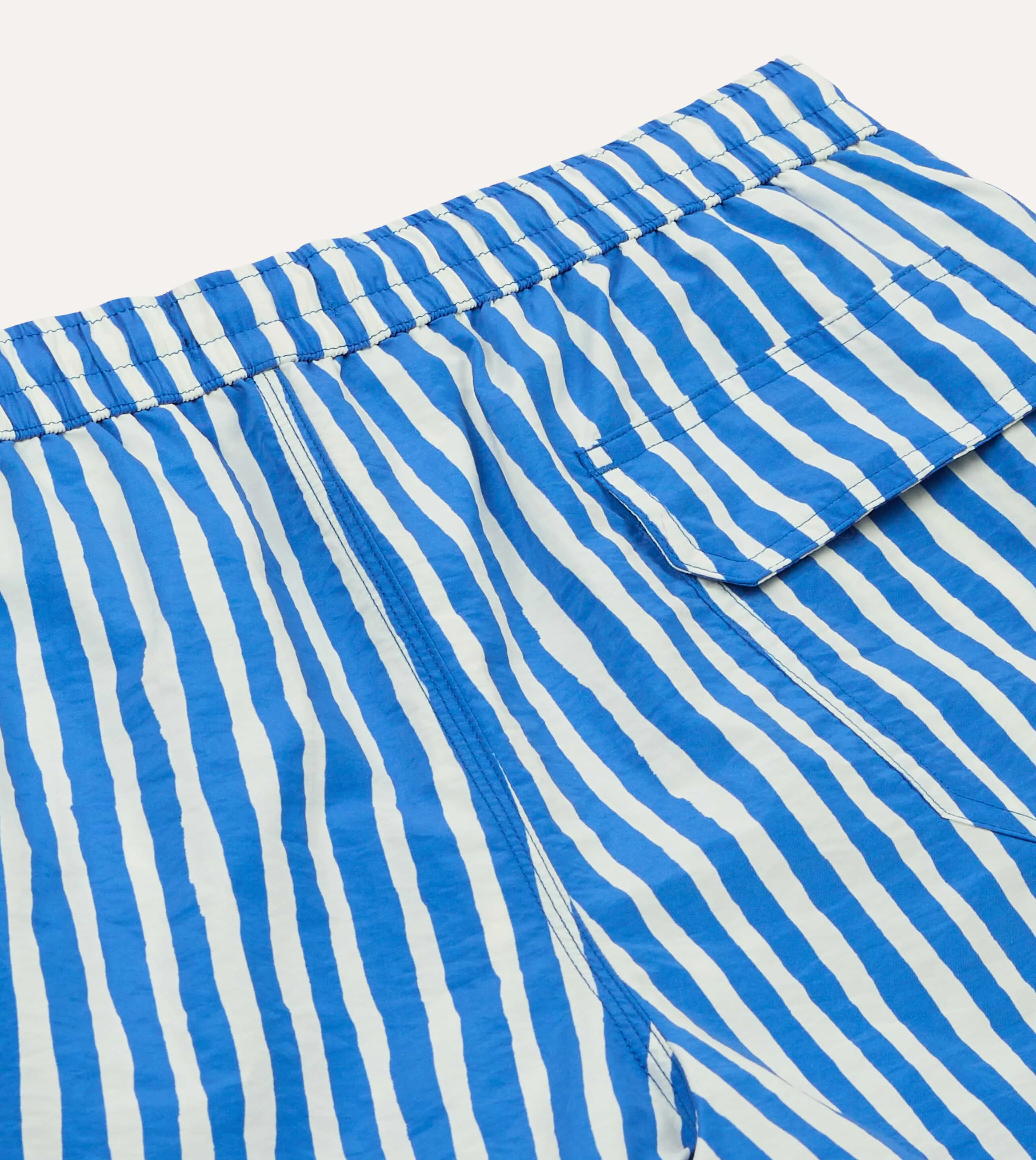 Blue Stripe Print Nylon Drawstring Swim Shorts sold by Drake's London product image thumbnail 5