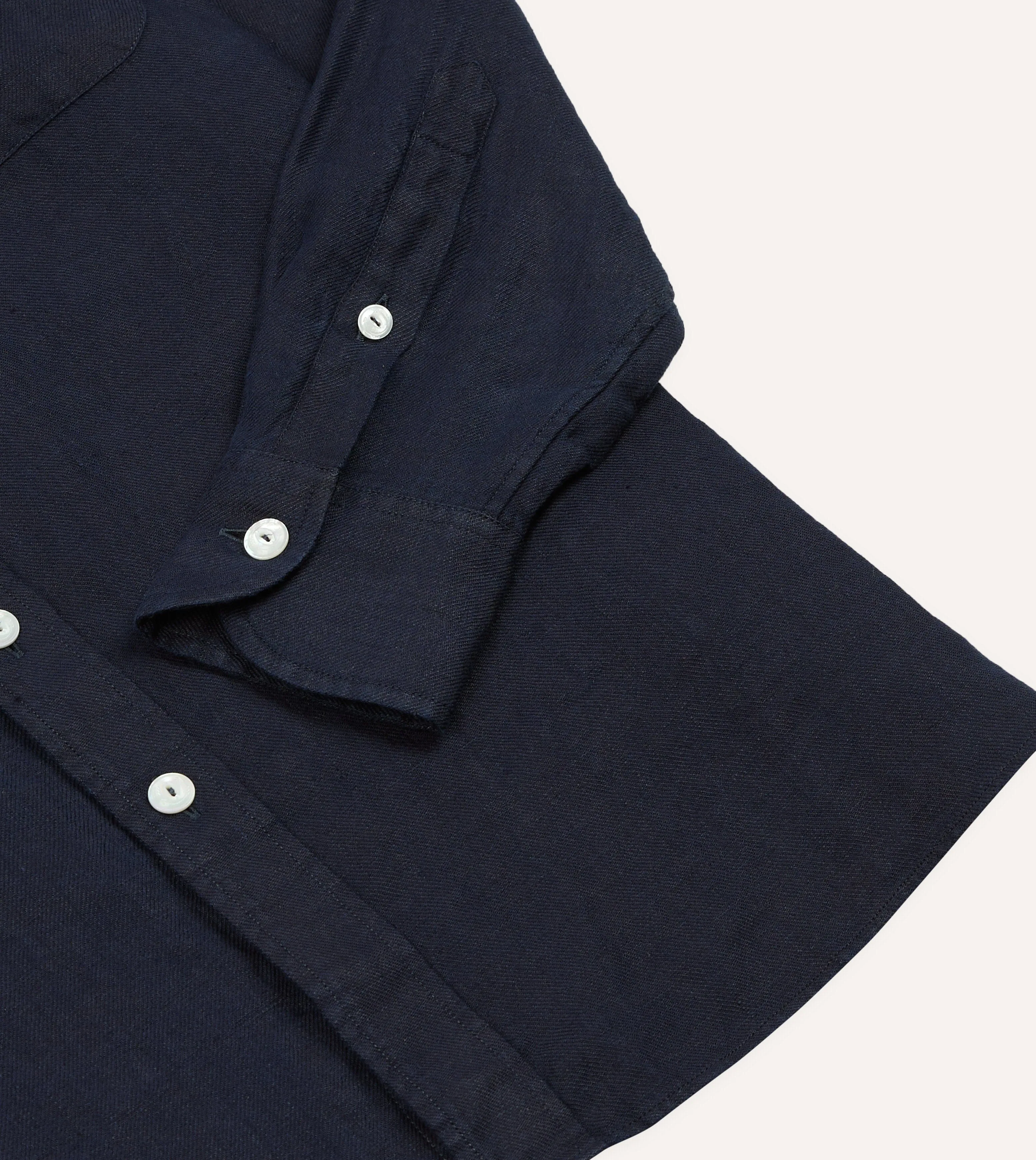 Navy Linen Twill Two-Pocket Work Shirt sold by Drake's London product image thumbnail 5