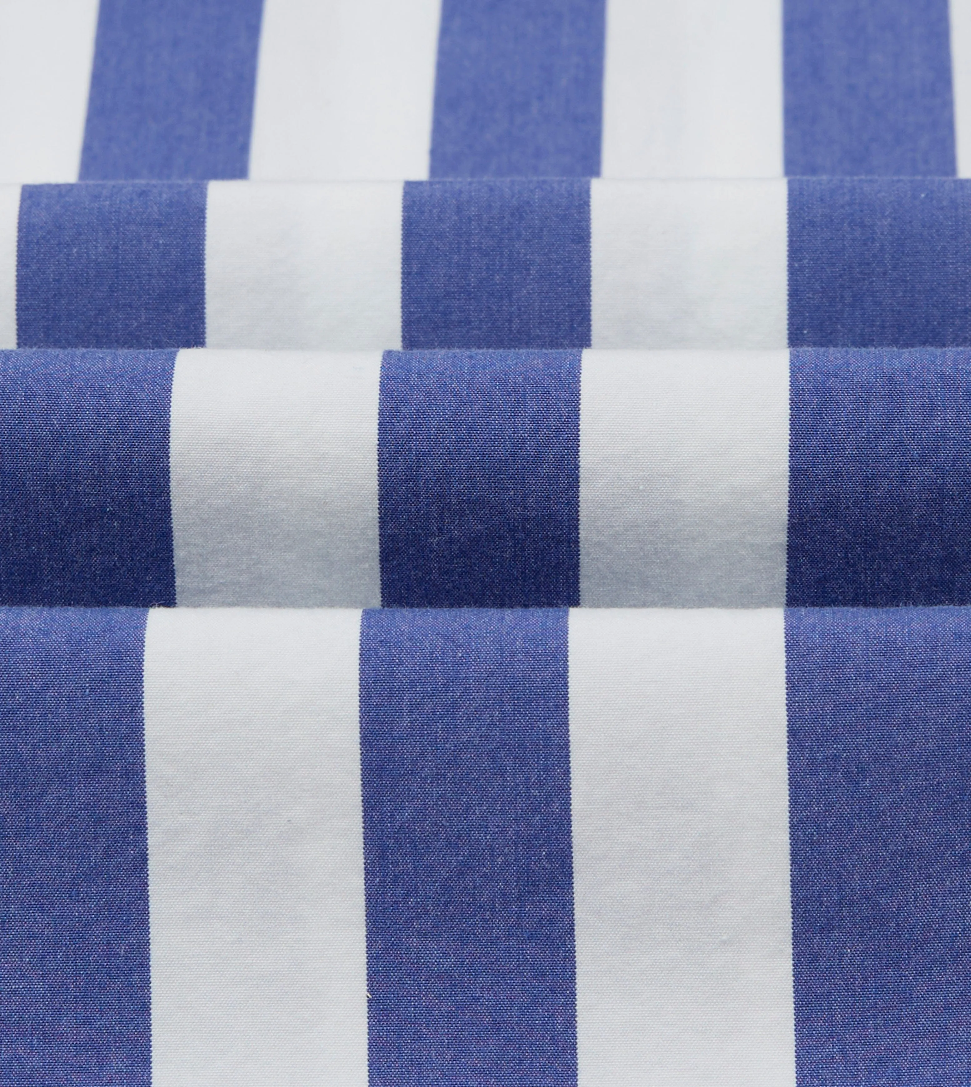 Blue and White Awning Stripe Cotton Long Point Collar Shirt sold by Drake's London product image thumbnail 4