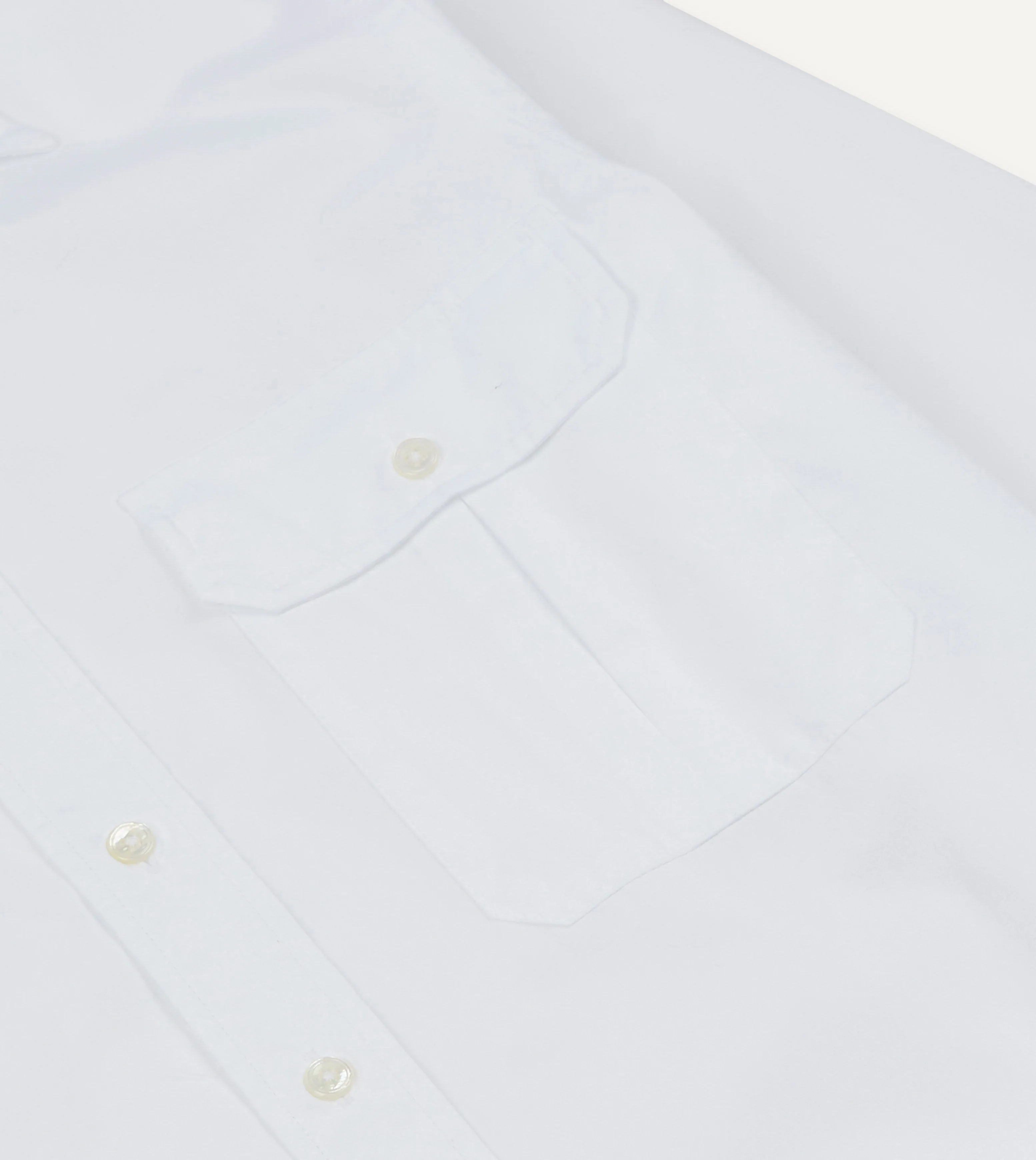 White Long Point Collar Flap Pocket Poplin Shirt sold by Drake's London product image thumbnail 4