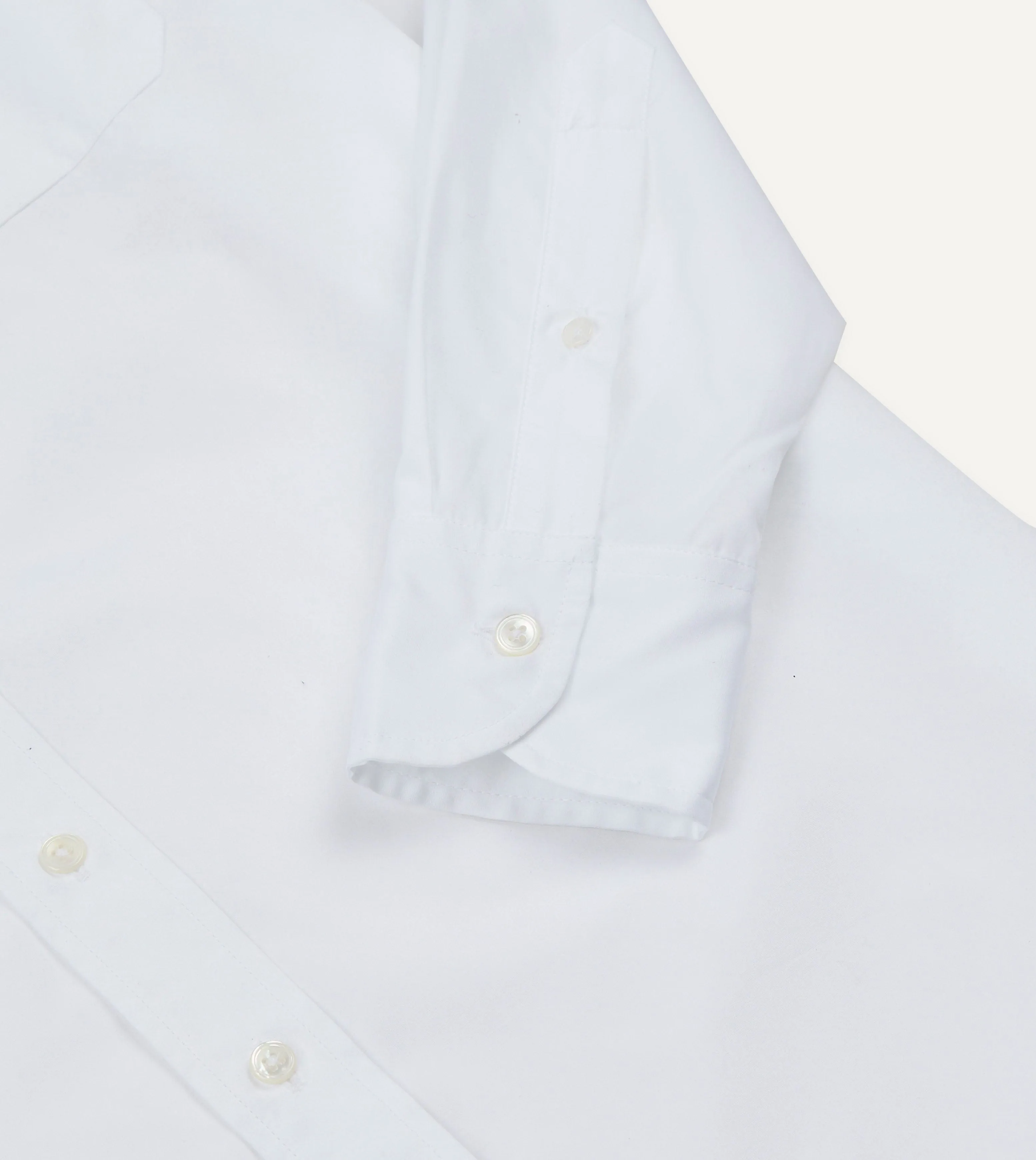 White Long Point Collar Flap Pocket Poplin Shirt sold by Drake's London product image thumbnail 5