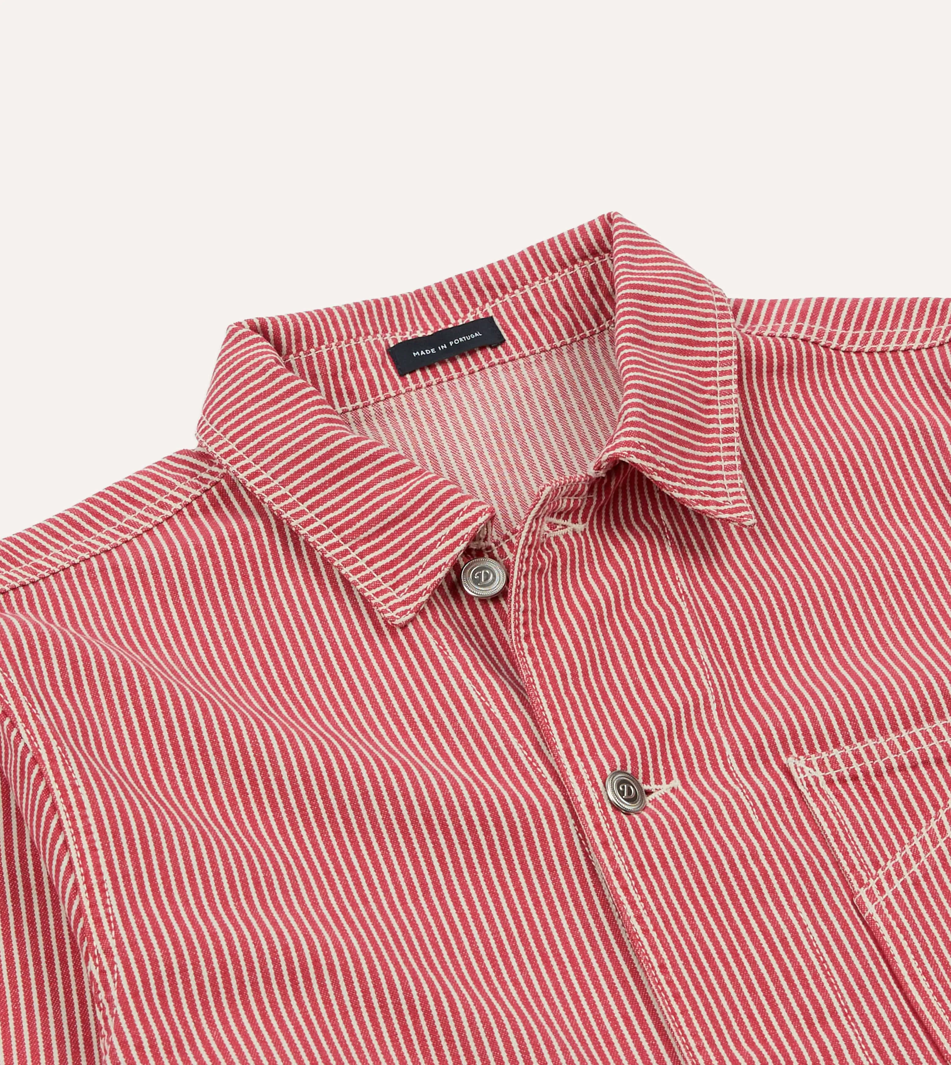 Red Stripe Cotton Fatigue Jacket sold by Drake's London product image thumbnail 4