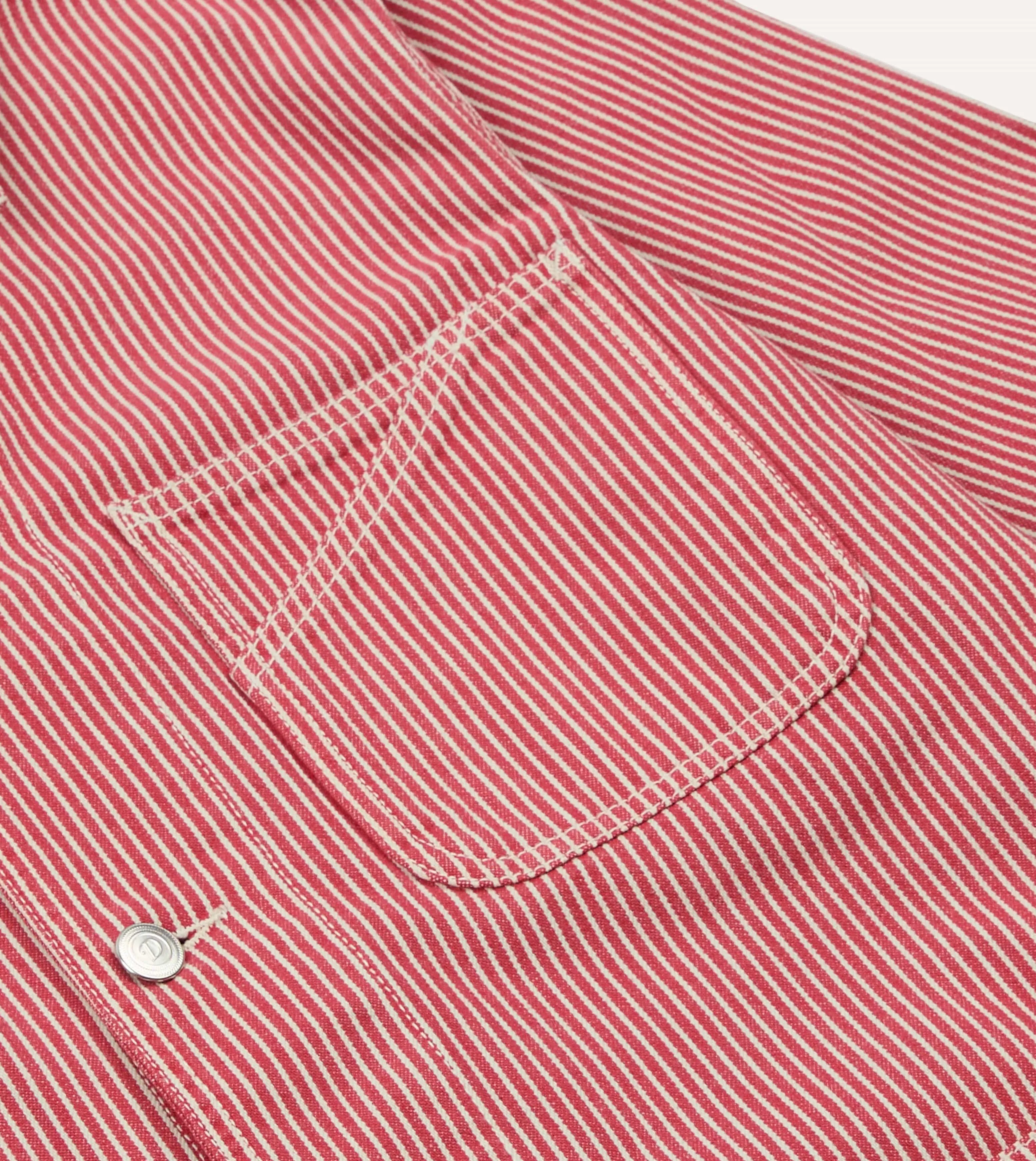 Red Stripe Cotton Fatigue Jacket sold by Drake's London product image thumbnail 5