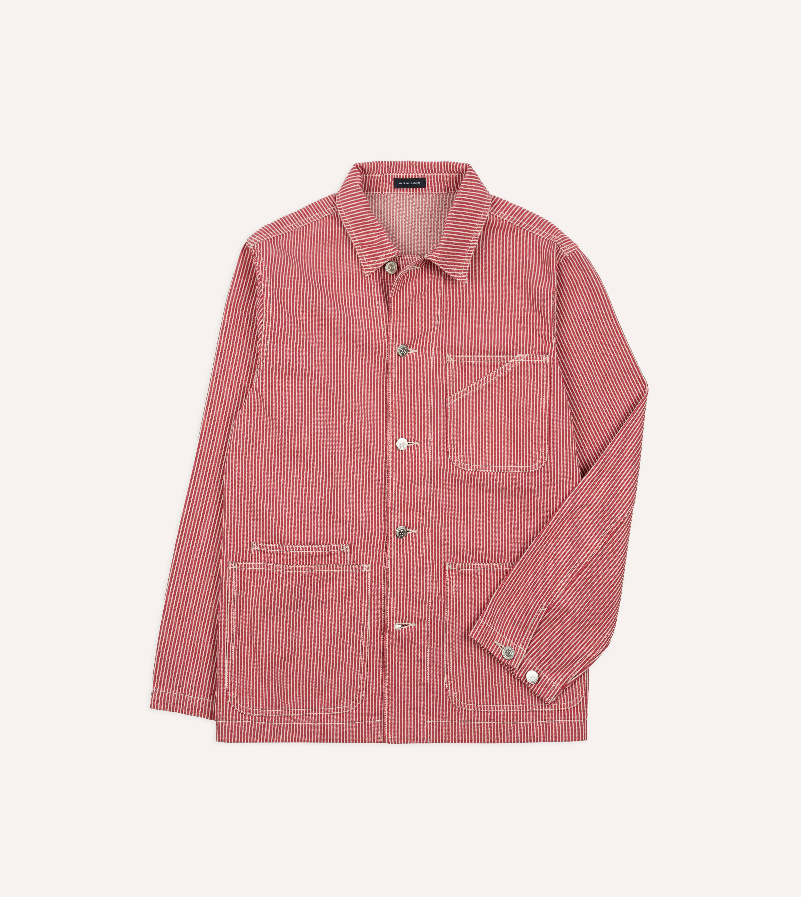 Red Stripe Cotton Fatigue Jacket sold by Drake's London product image thumbnail 2