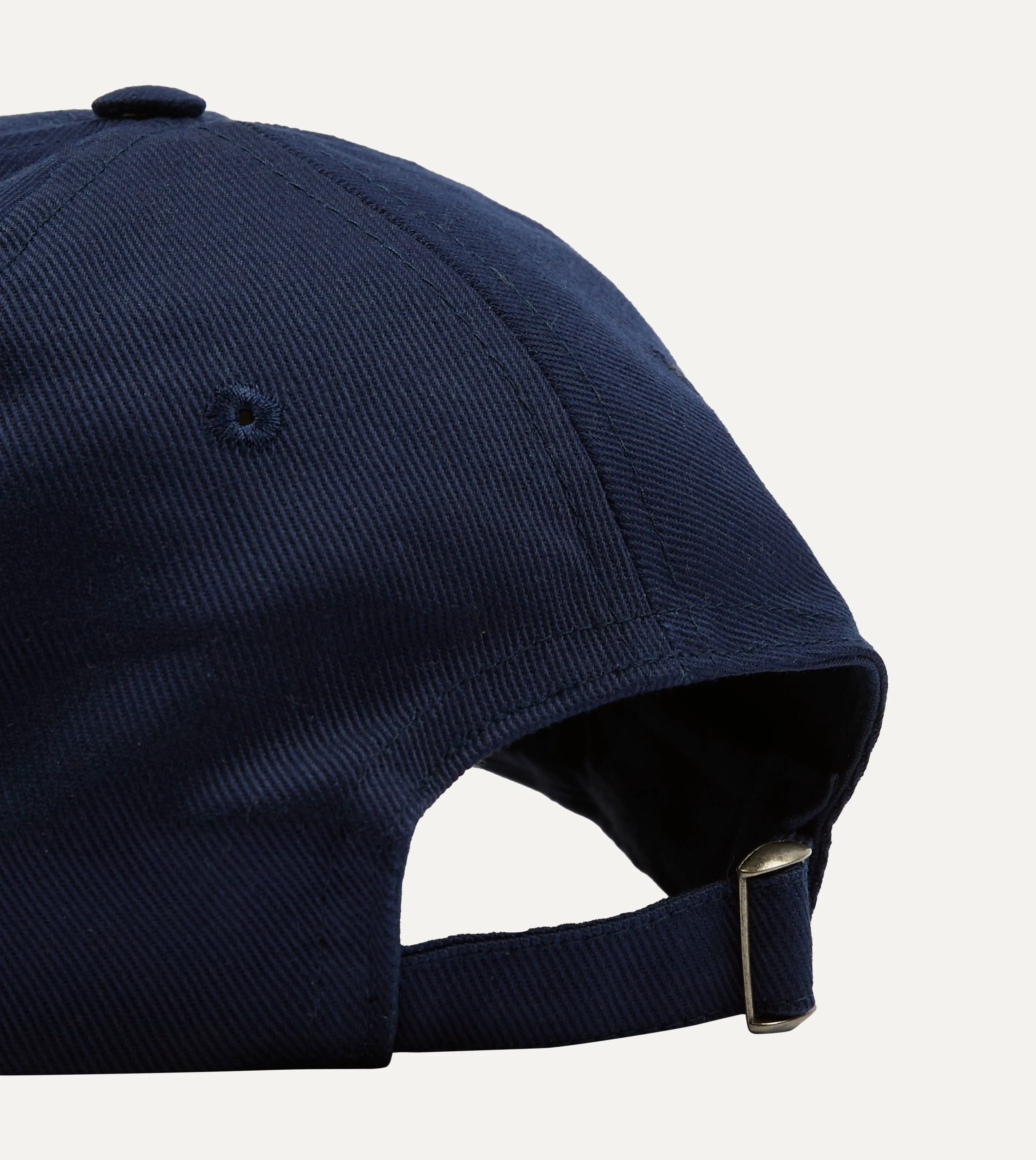 Navy Chainstitch '1977' Cotton Twill Baseball Cap sold by Drake's London product image thumbnail 2