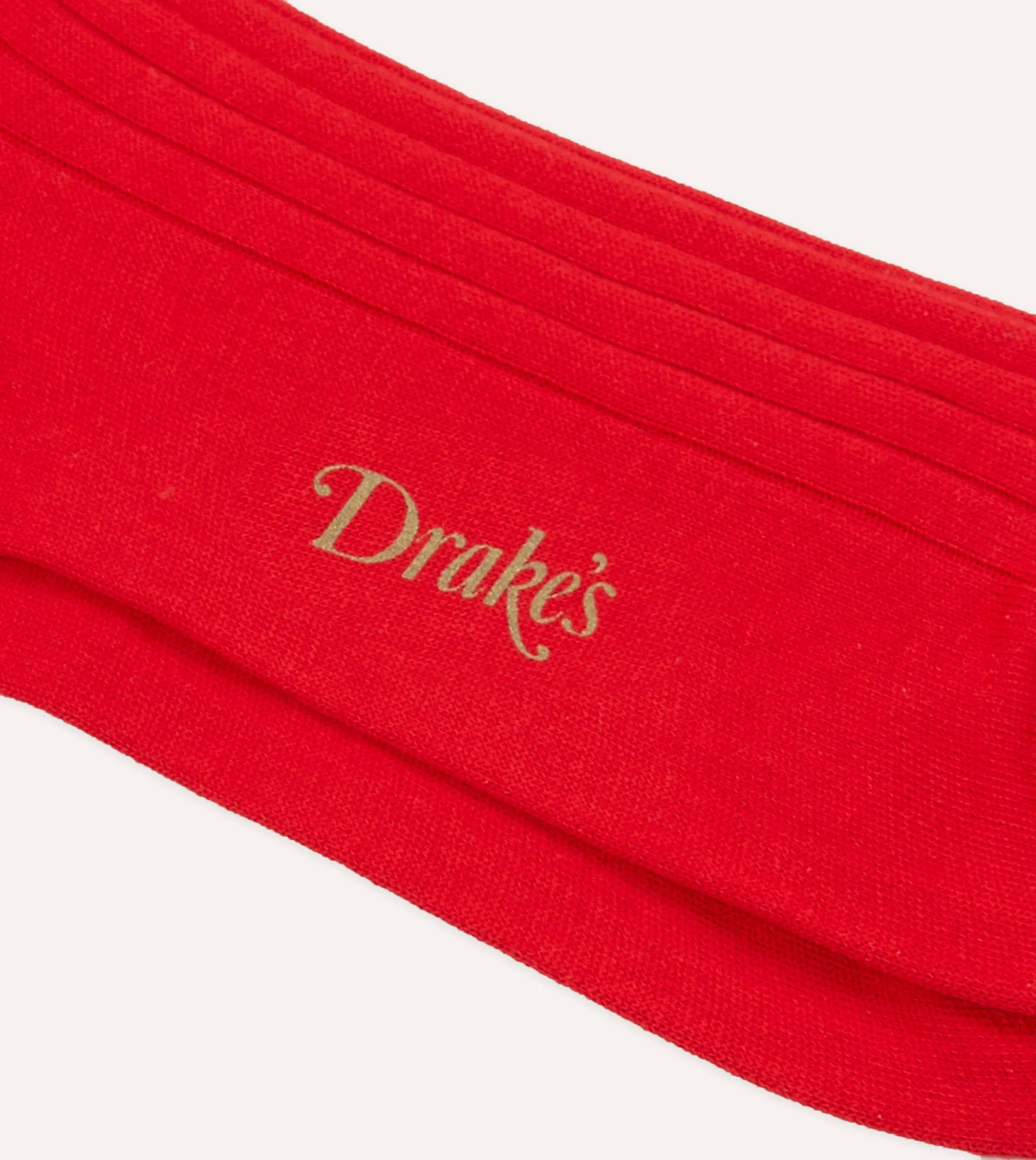 Red Cotton Mid-Calf Socks sold by Drake's London product image thumbnail 2