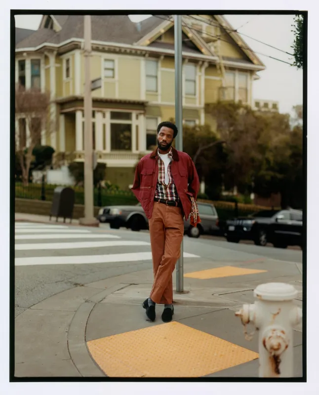 Tobacco Lightweight Cotton Canvas Carpenter Pant made by Drake's London