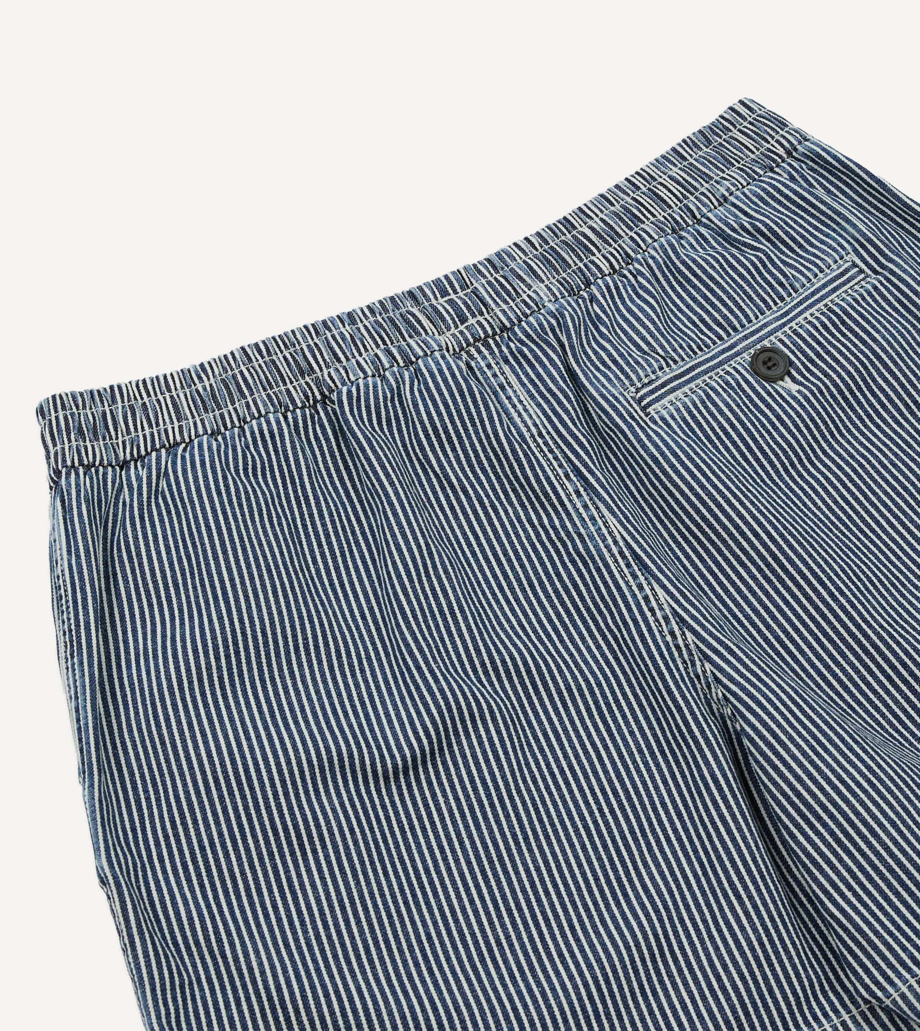 Indigo Stripe Cotton Drawstring Shorts sold by Drake's London product image thumbnail 5