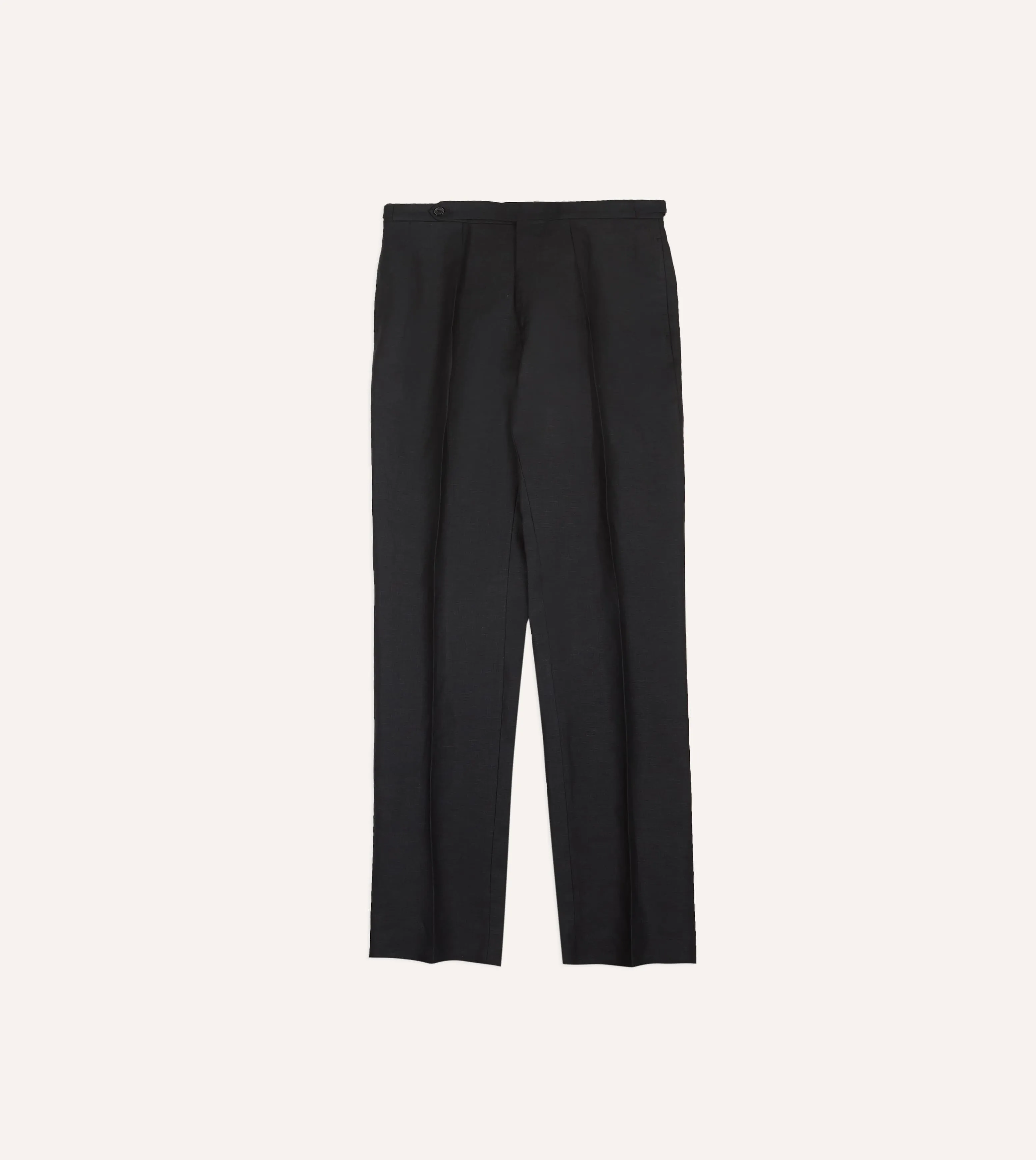 Black Irish Linen Single Pleat Trouser sold by Drake's London product image thumbnail 3