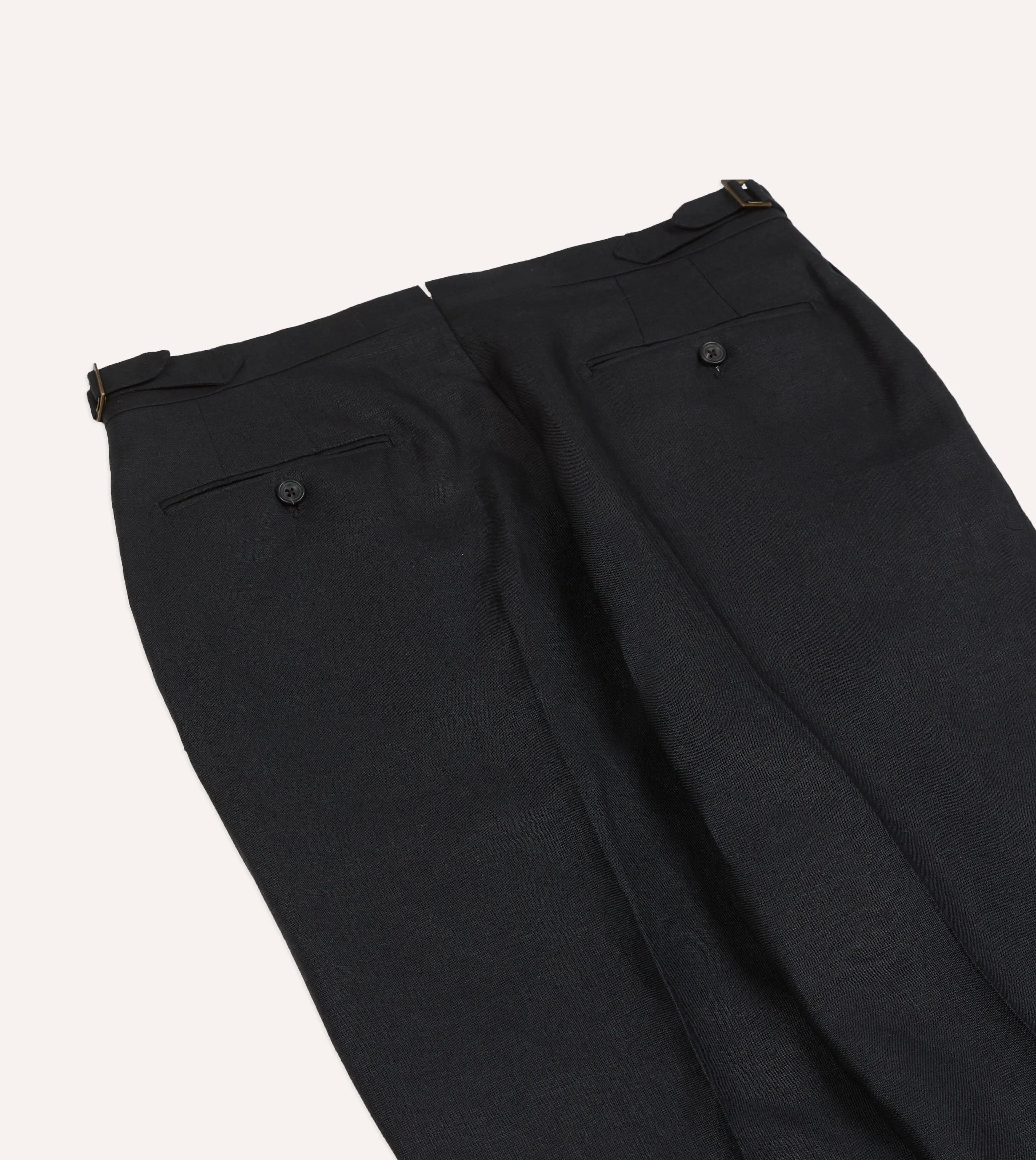 Black Irish Linen Single Pleat Trouser sold by Drake's London product image thumbnail 5