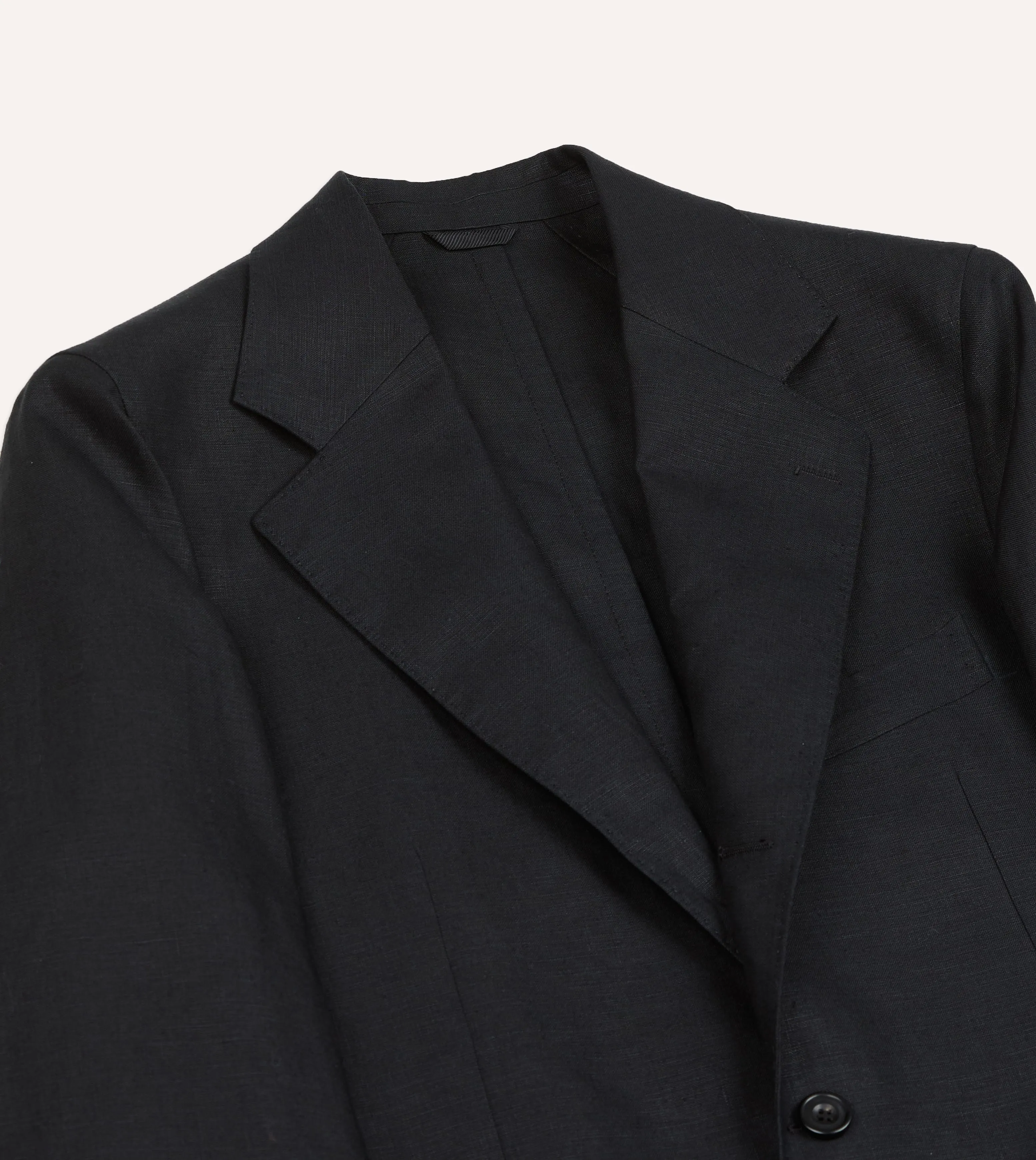 Black Irish Linen Tailored Jacket sold by Drake's London product image thumbnail 3