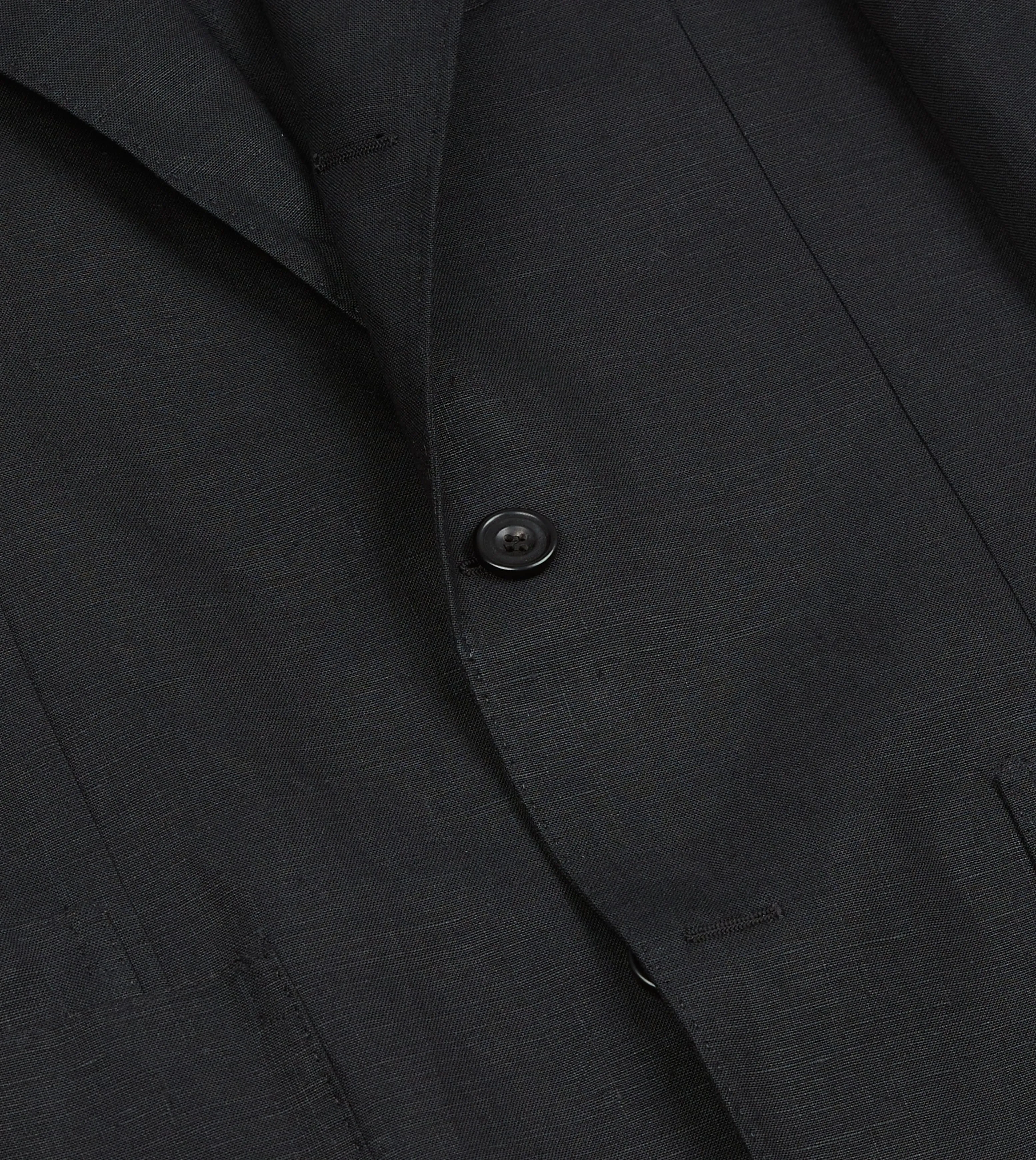 Black Irish Linen Tailored Jacket sold by Drake's London product image thumbnail 5