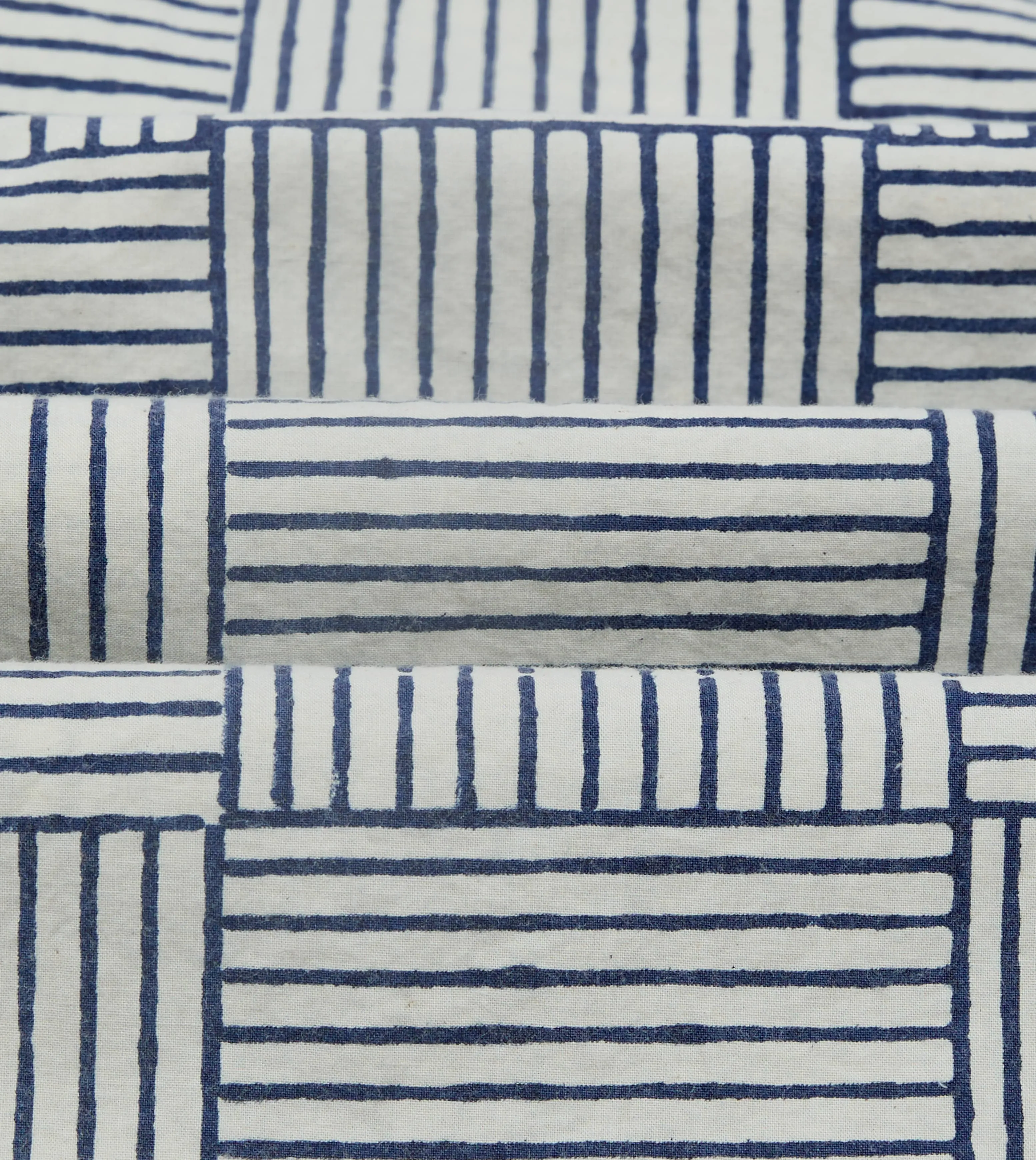 Navy Weave Block Print Cotton Camp Collar Short Sleeve Shirt sold by Drake's London product image thumbnail 2