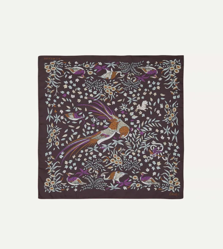 Drake’s for St. Regis Birds of Paradise Print Cotton-Silk Bandana made by Drake's London