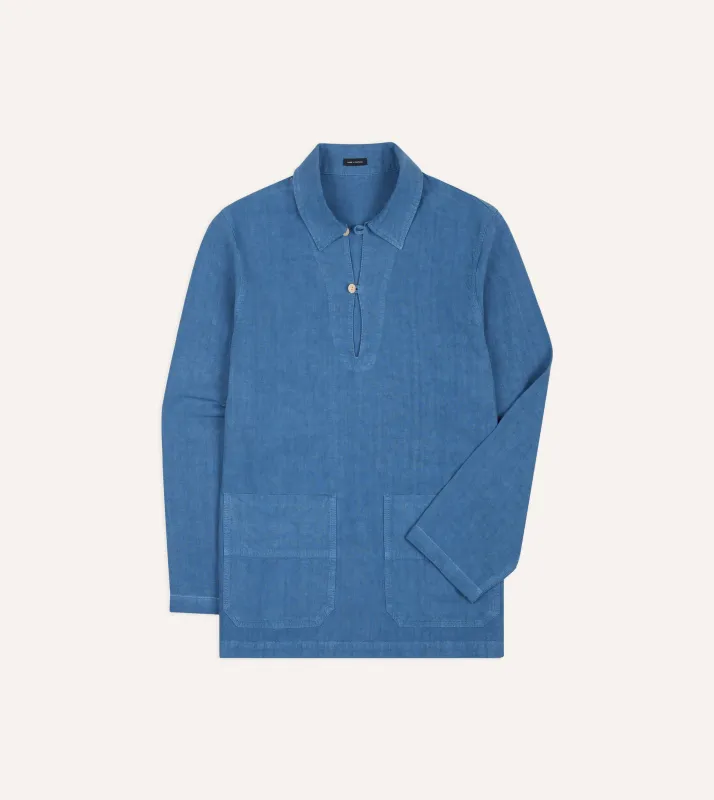 Blue Linen Smock made by Drake's London