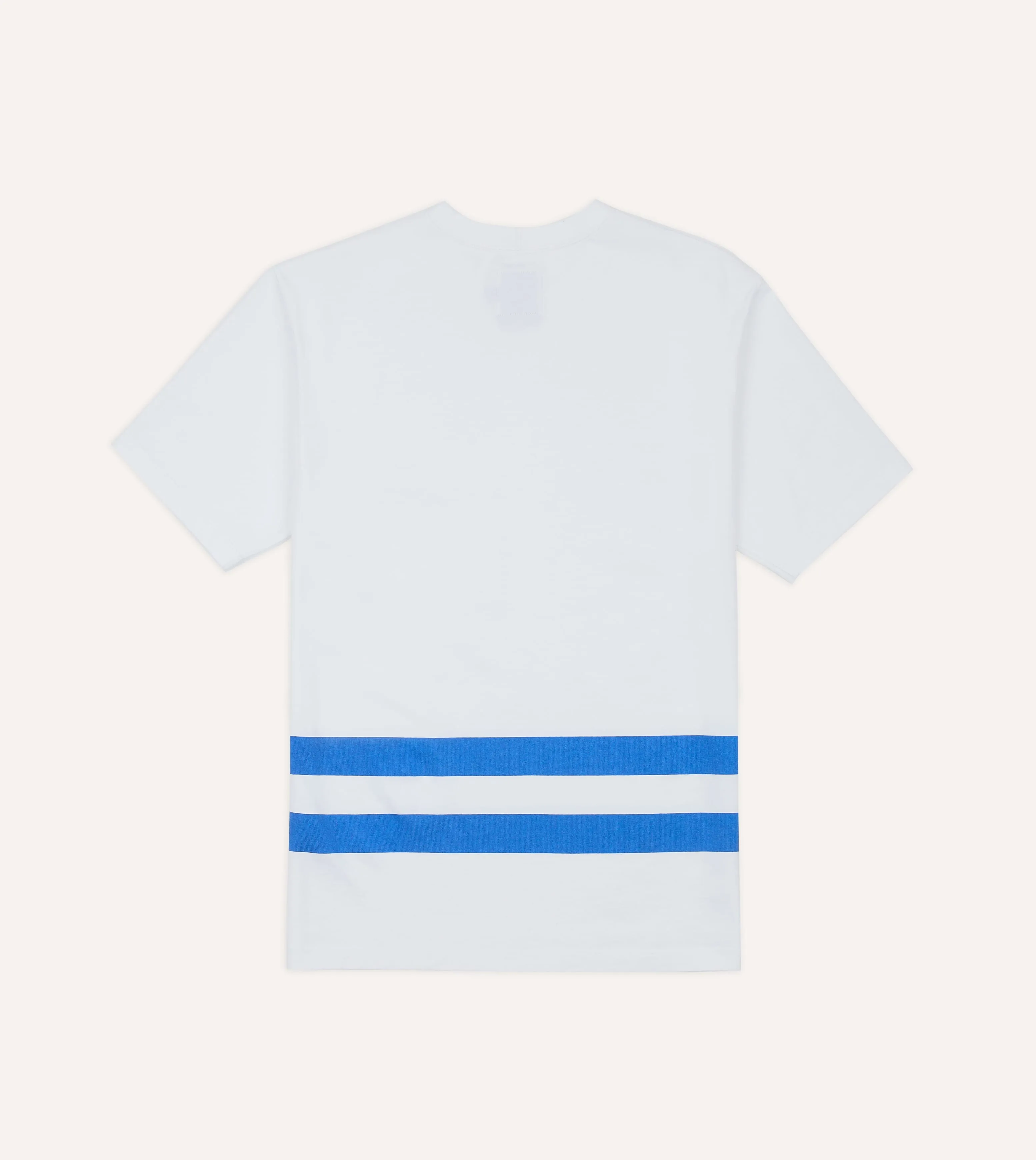 White Printed Stripe Hiking T-Shirt sold by Drake's London product image thumbnail 5