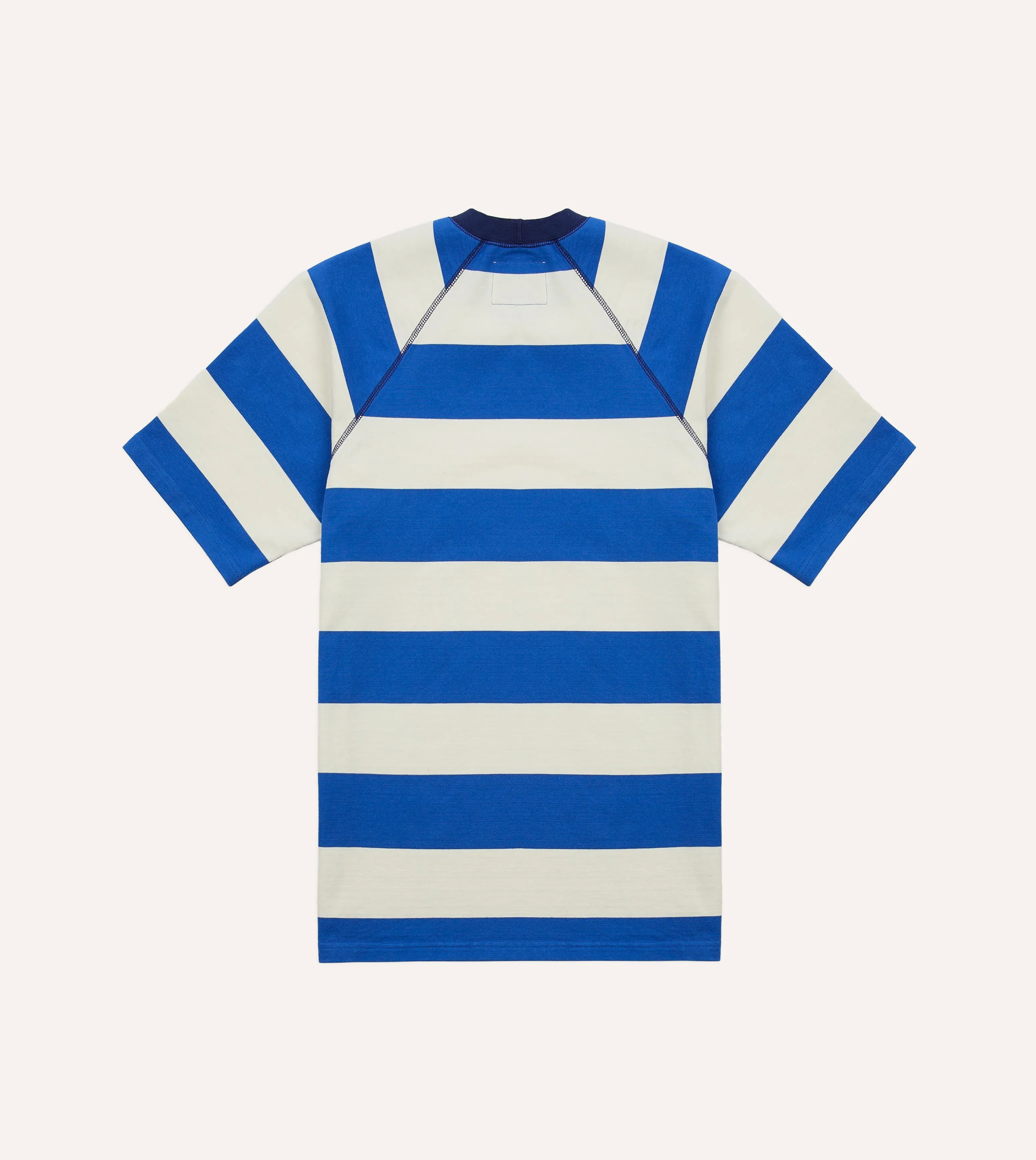 Blue and White Stripe Raglan Sleeve Hiking T-Shirt sold by Drake's London product image thumbnail 4