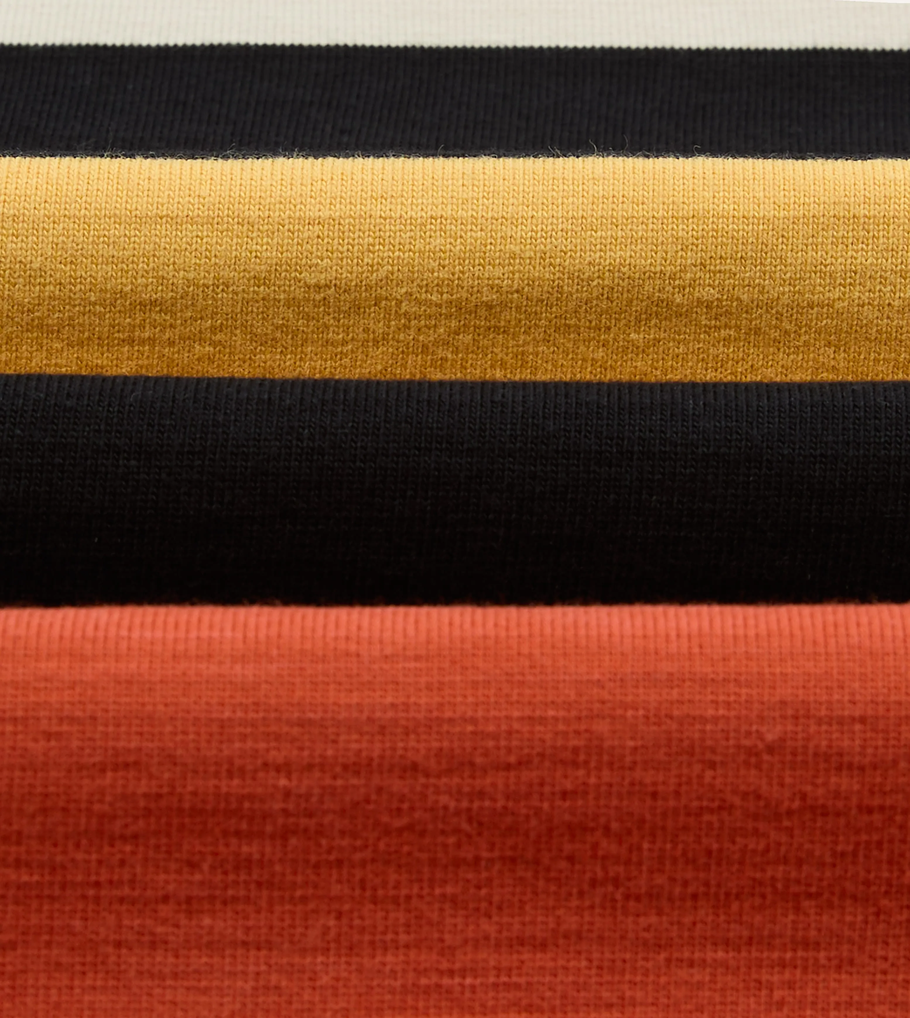 Ecru, Black and Orange Multi Stripe Cotton Rugby Shirt sold by Drake's London product image thumbnail 2