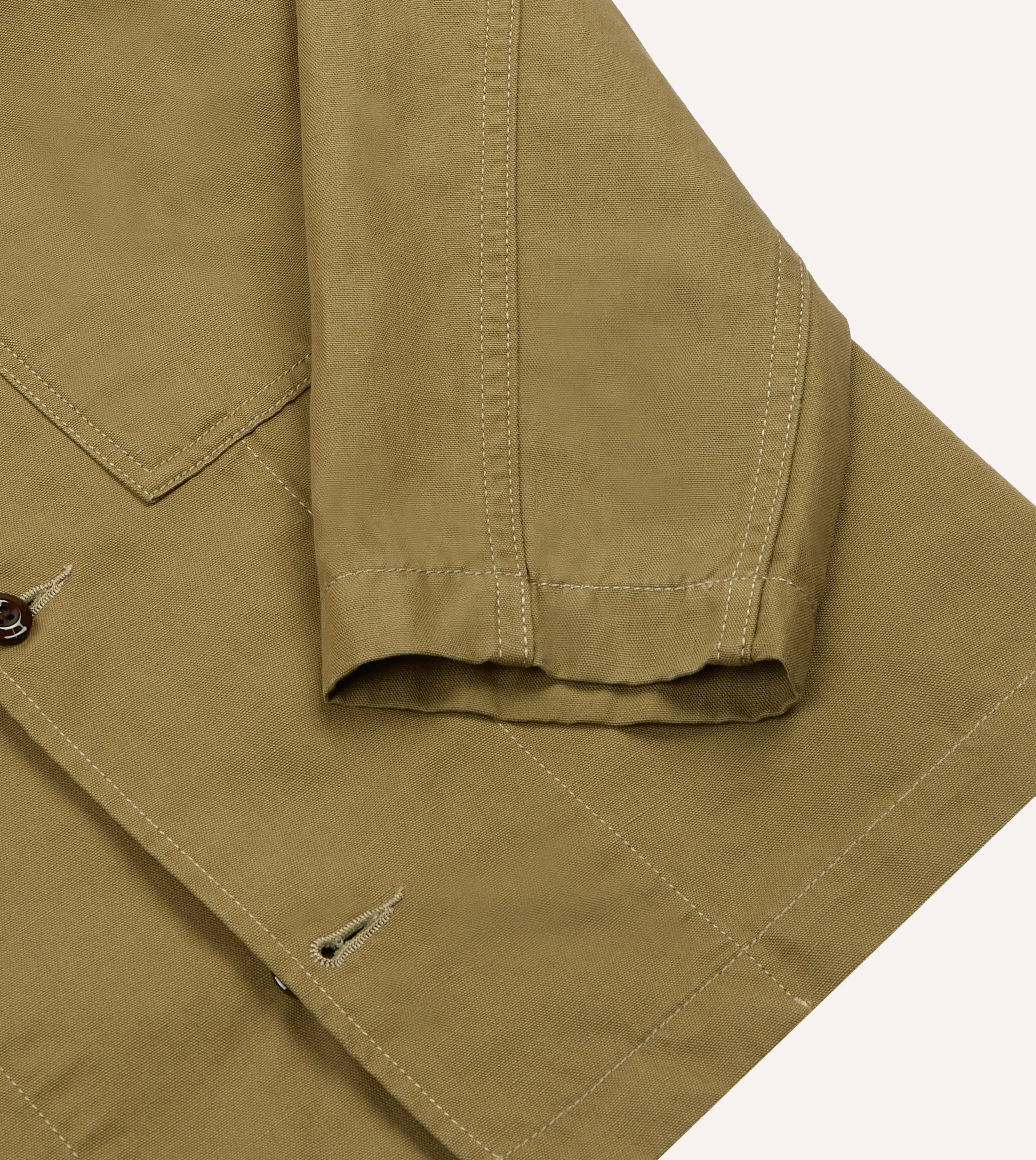 Olive Cotton-Linen Field Shirt sold by Drake's London product image thumbnail 5