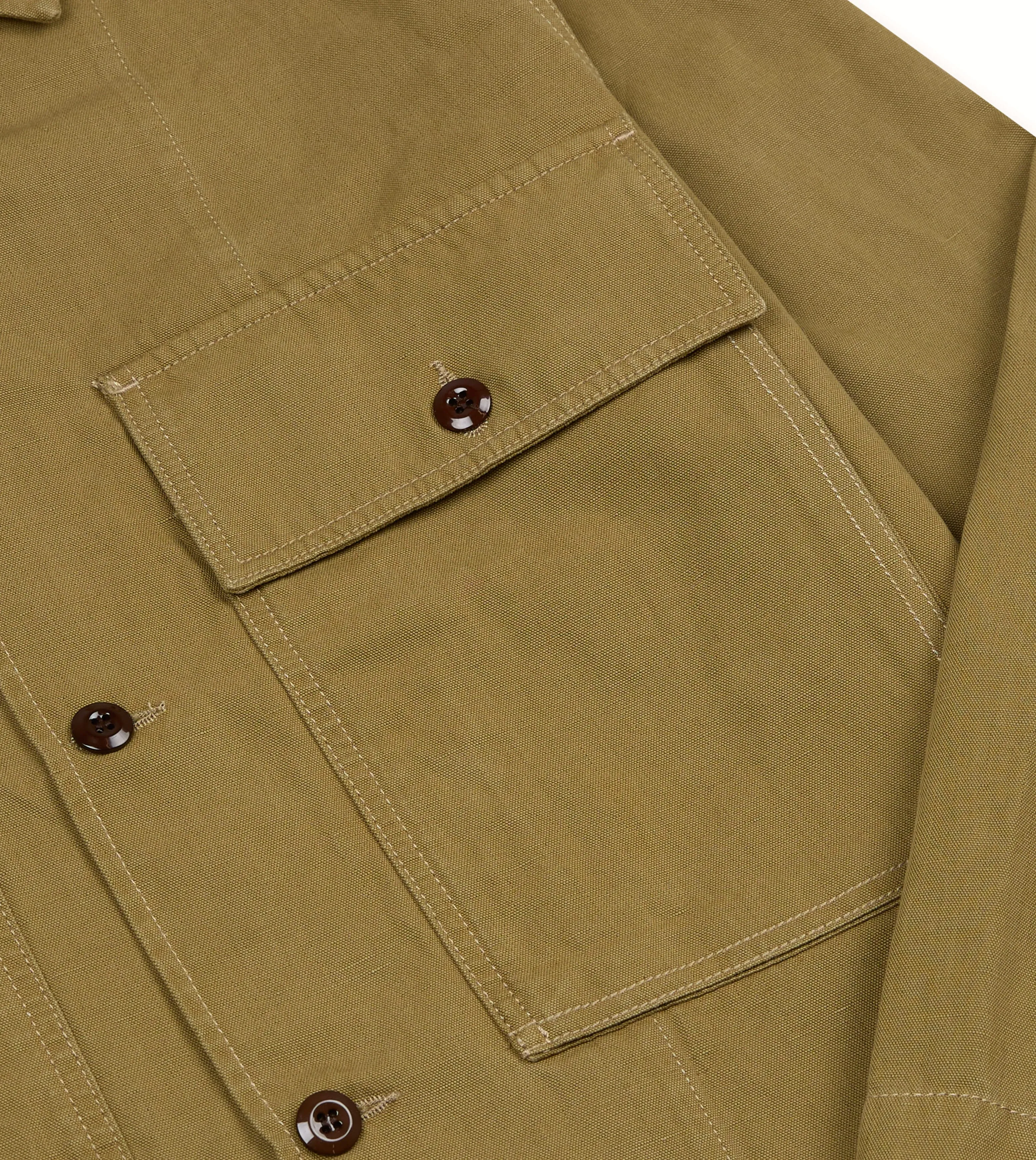 Olive Cotton-Linen Field Shirt sold by Drake's London product image thumbnail 4