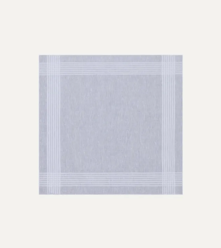 White Cotton-Linen Handkerchief made by Drake's London